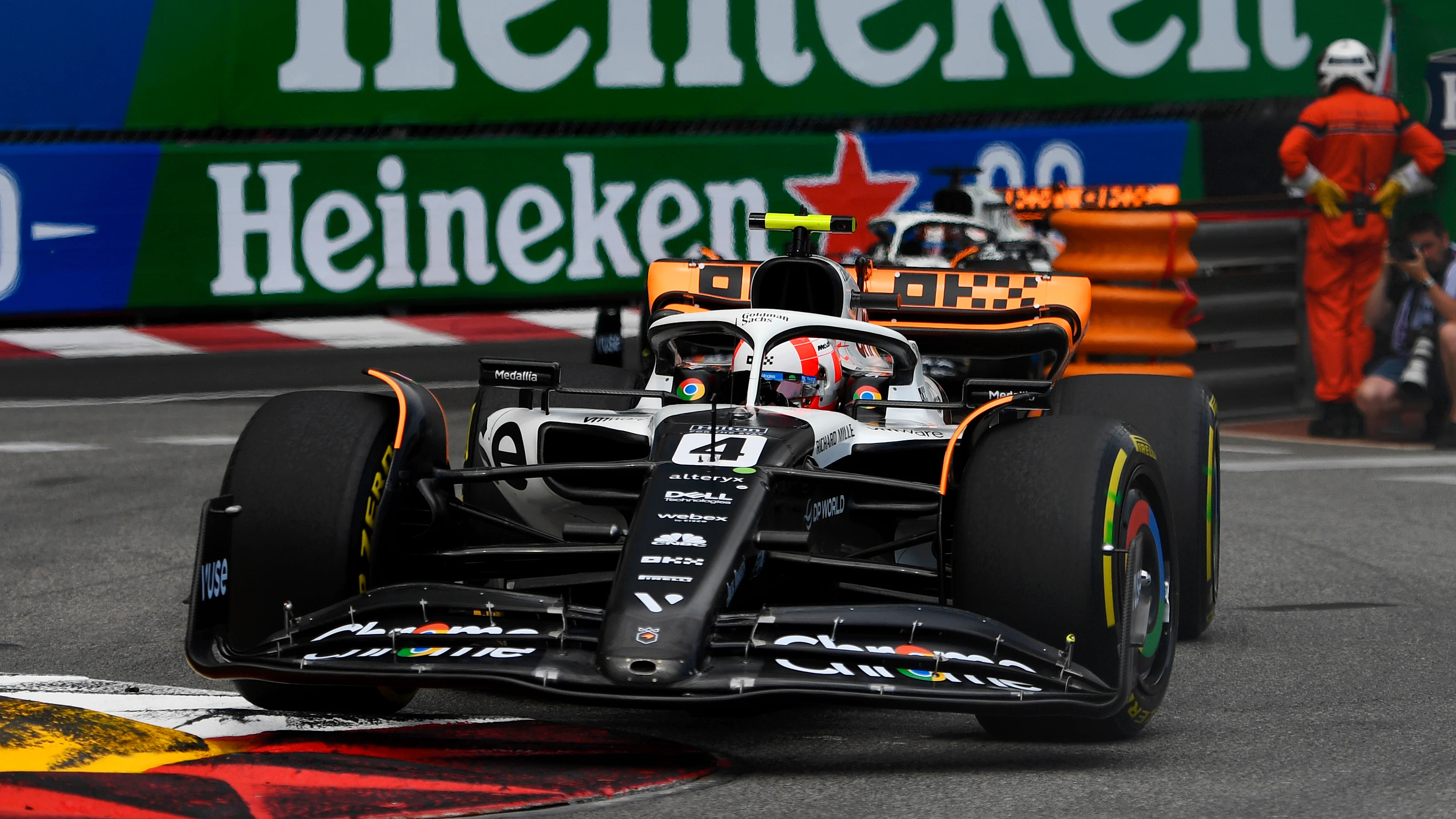 MONTE-CARLO, MONACO - MAY 28: Lando Norris of Great Britain driving the (4) McLaren MCL60 Mercedes on track during the F1 Grand Prix of Monaco at Circuit de Monaco on May 28, 2023 in Monte-Carlo, Monaco. (Photo by Rudy Carezzevoli - Formula 1/Formula 1 via Getty Images)