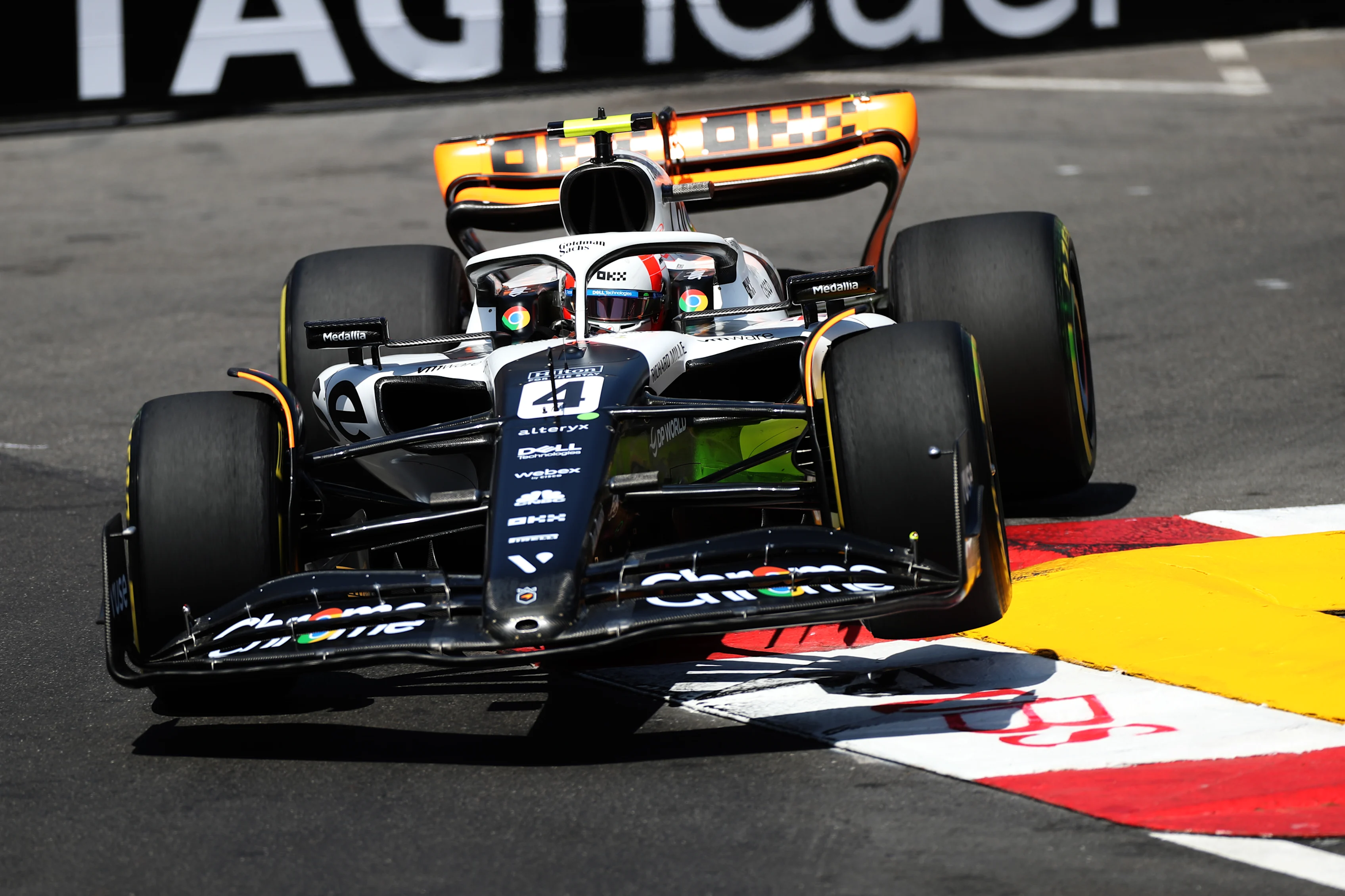 MONTE-CARLO, MONACO - MAY 26: Lando Norris of Great Britain driving the (4) McLaren MCL60 Mercedes on track during practice ahead of the F1 Grand Prix of Monaco at Circuit de Monaco on May 26, 2023 in Monte-Carlo, Monaco. (Photo by Peter Fox/Getty Images)