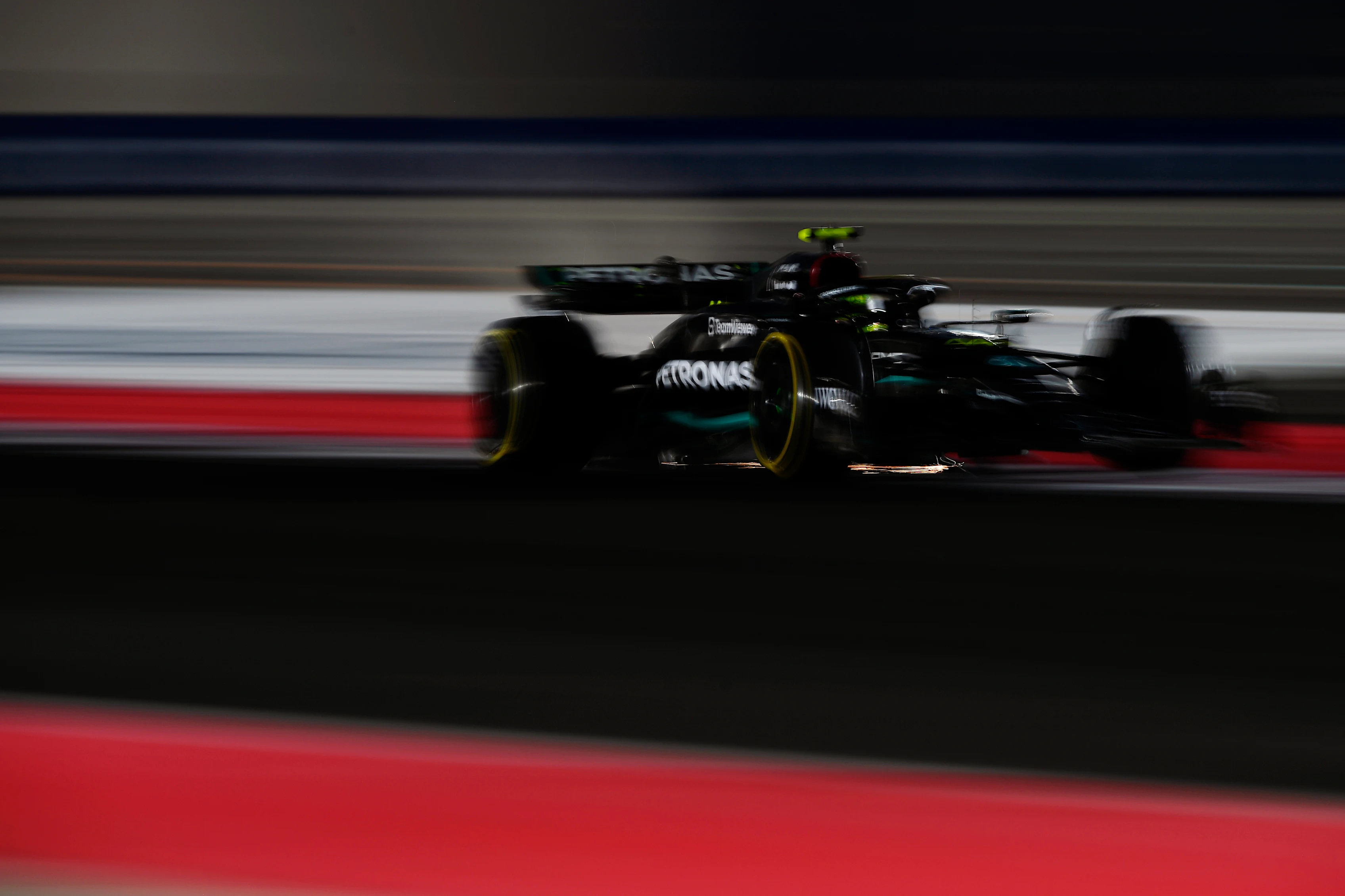 LUSAIL CITY, QATAR - OCTOBER 06: Lewis Hamilton of Great Britain driving the (44) Mercedes AMG