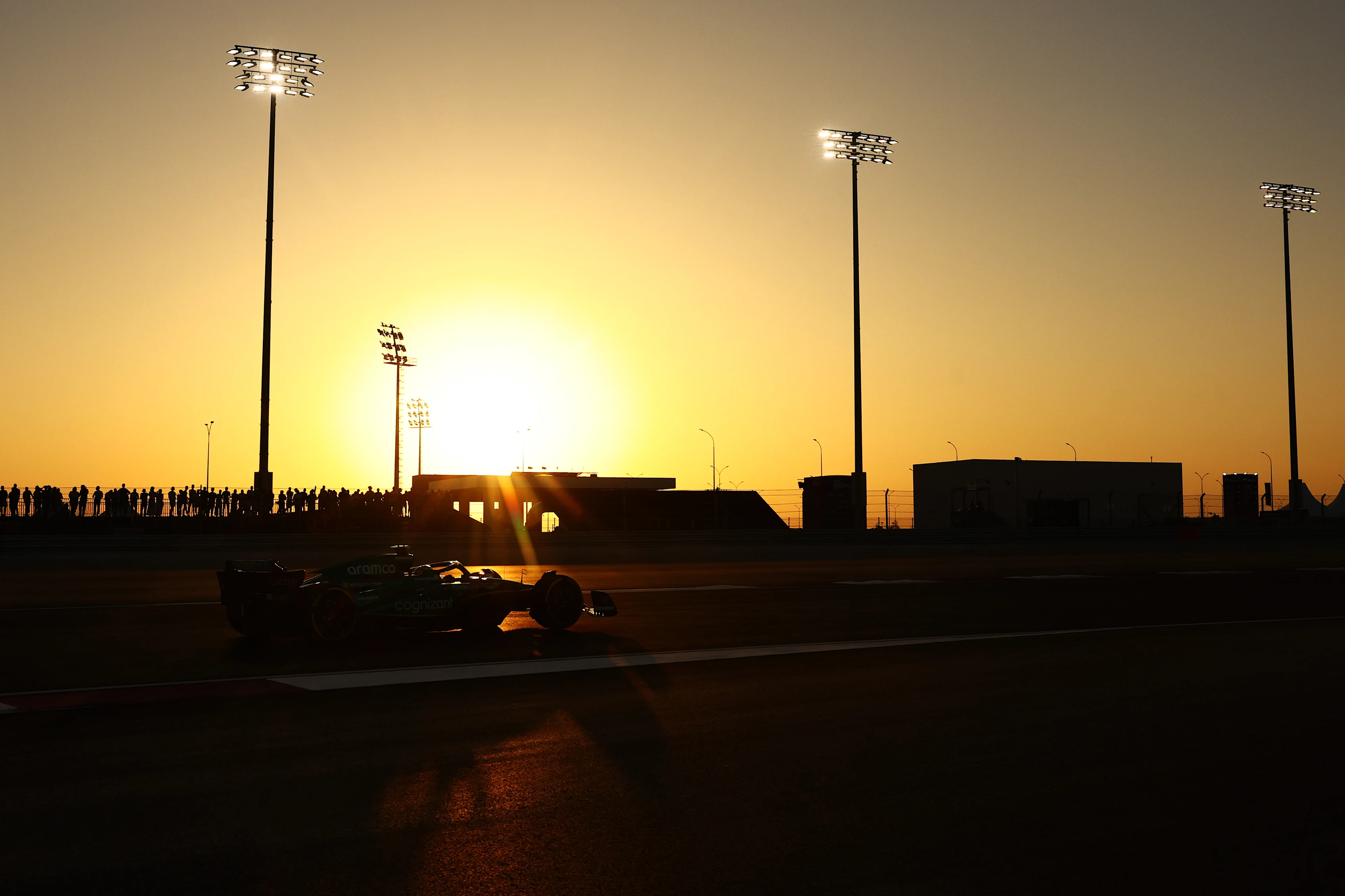 LUSAIL CITY, QATAR - OCTOBER 07: Fernando Alonso of Spain driving the (14) Aston Martin AMR23