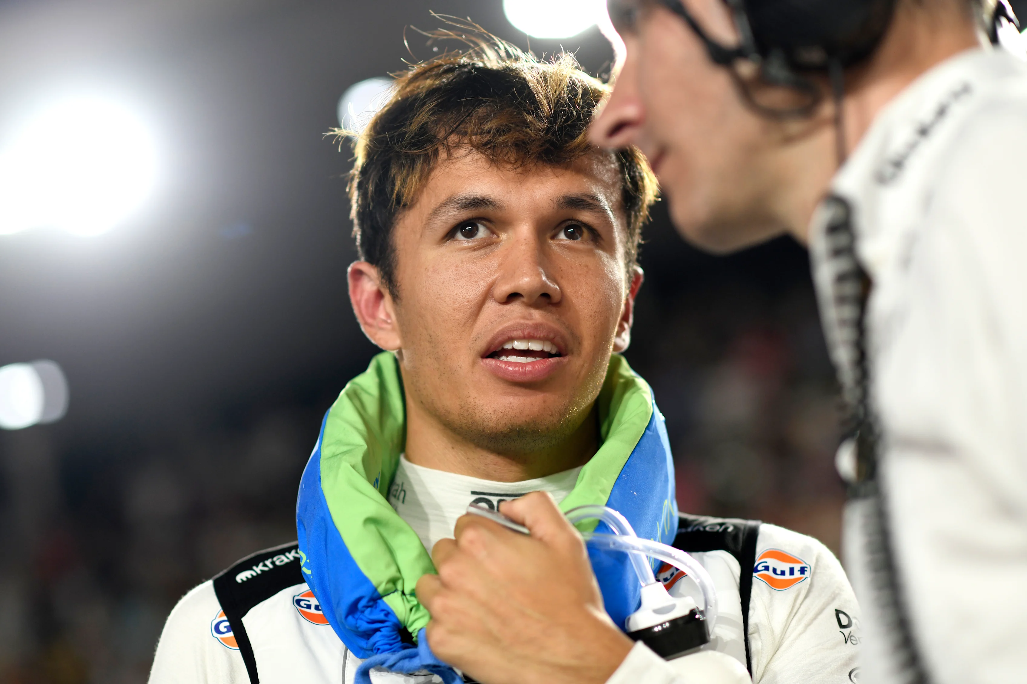 LUSAIL CITY, QATAR - OCTOBER 07: Alexander Albon of Thailand and Williams prepares to drive on the