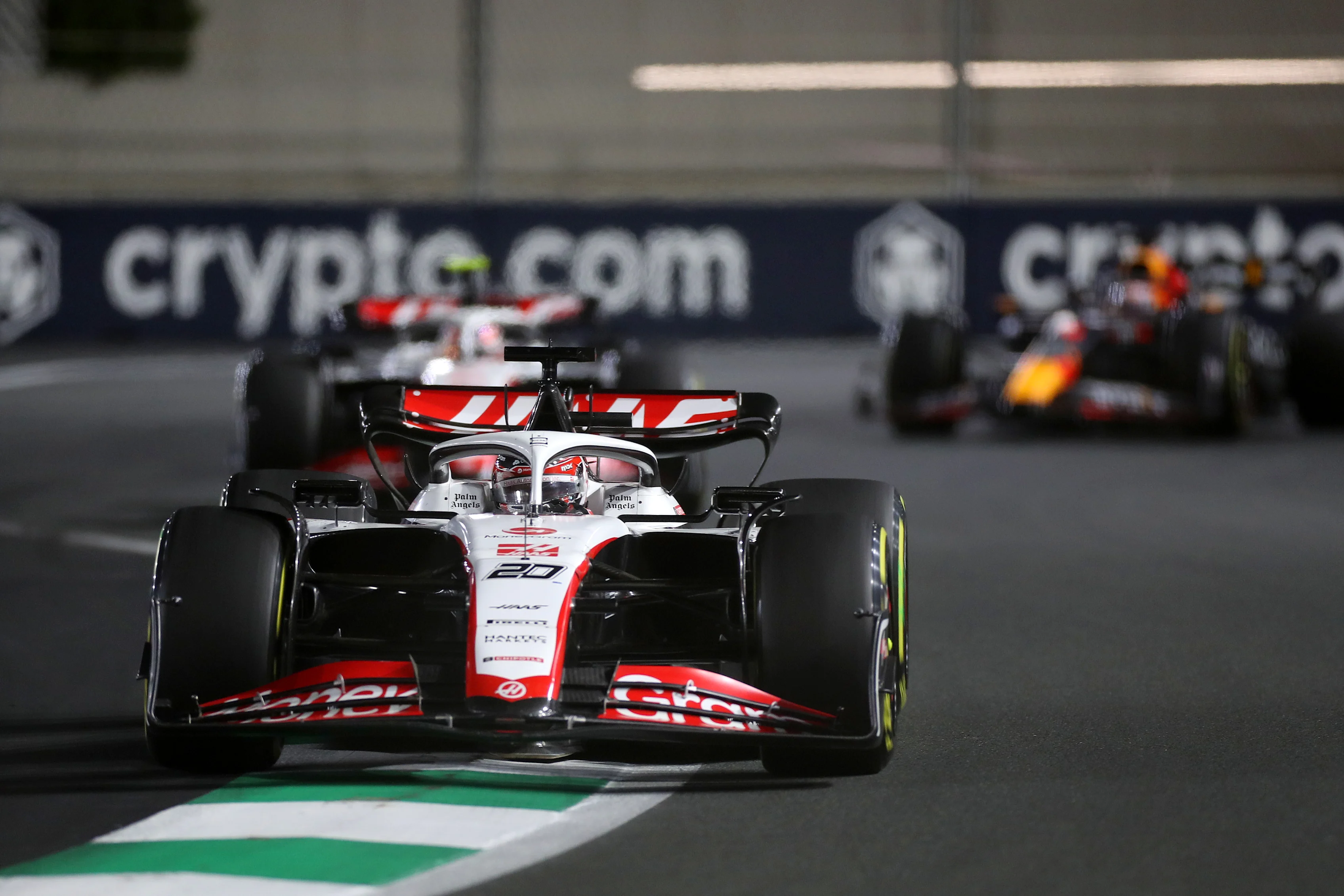 JEDDAH, SAUDI ARABIA - MARCH 19: Kevin Magnussen of Denmark driving the (20) Haas F1 VF-23 Ferrari