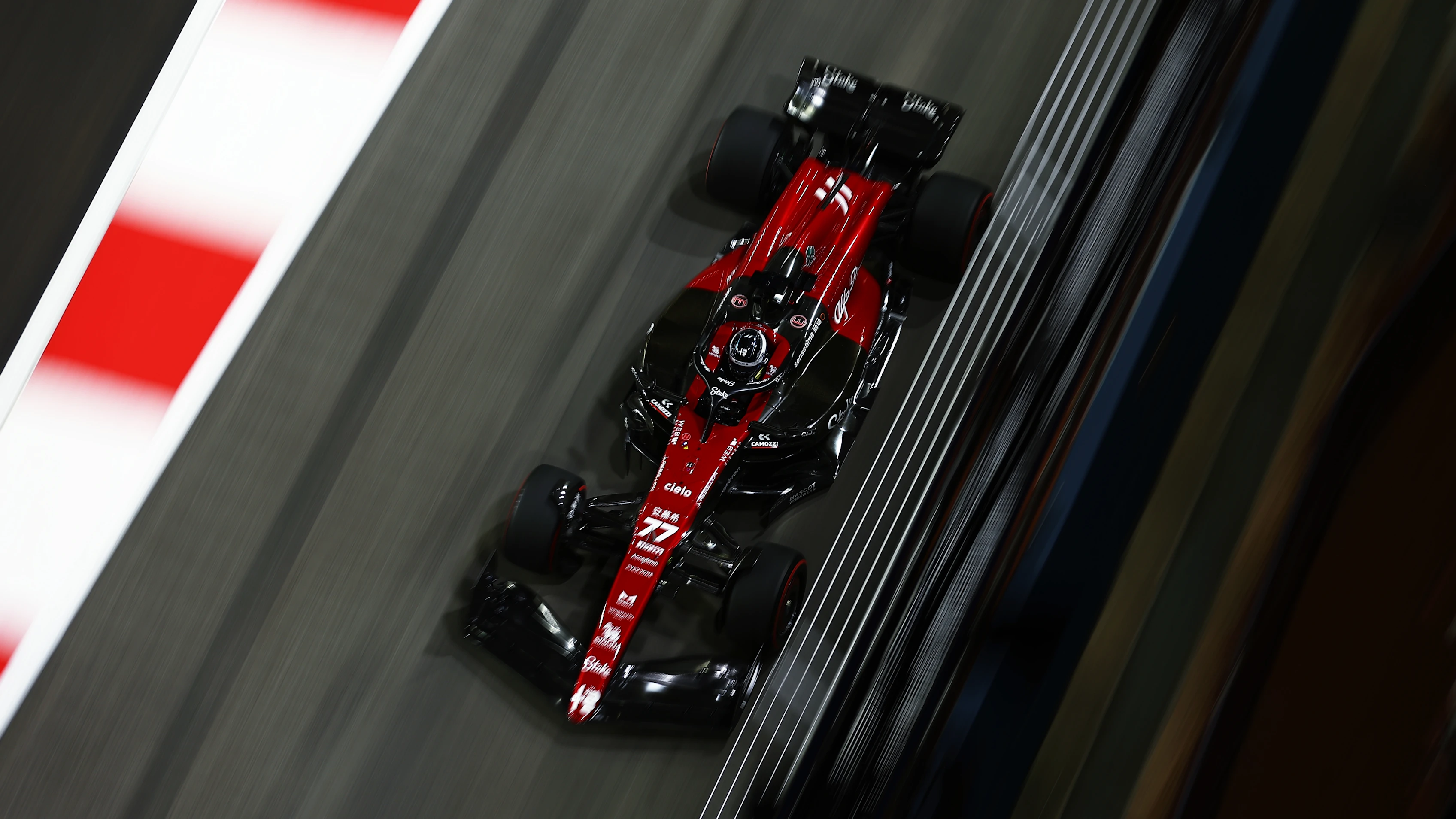 SINGAPORE, SINGAPORE - SEPTEMBER 17: Valtteri Bottas of Finland driving the (77) Alfa Romeo F1 C43