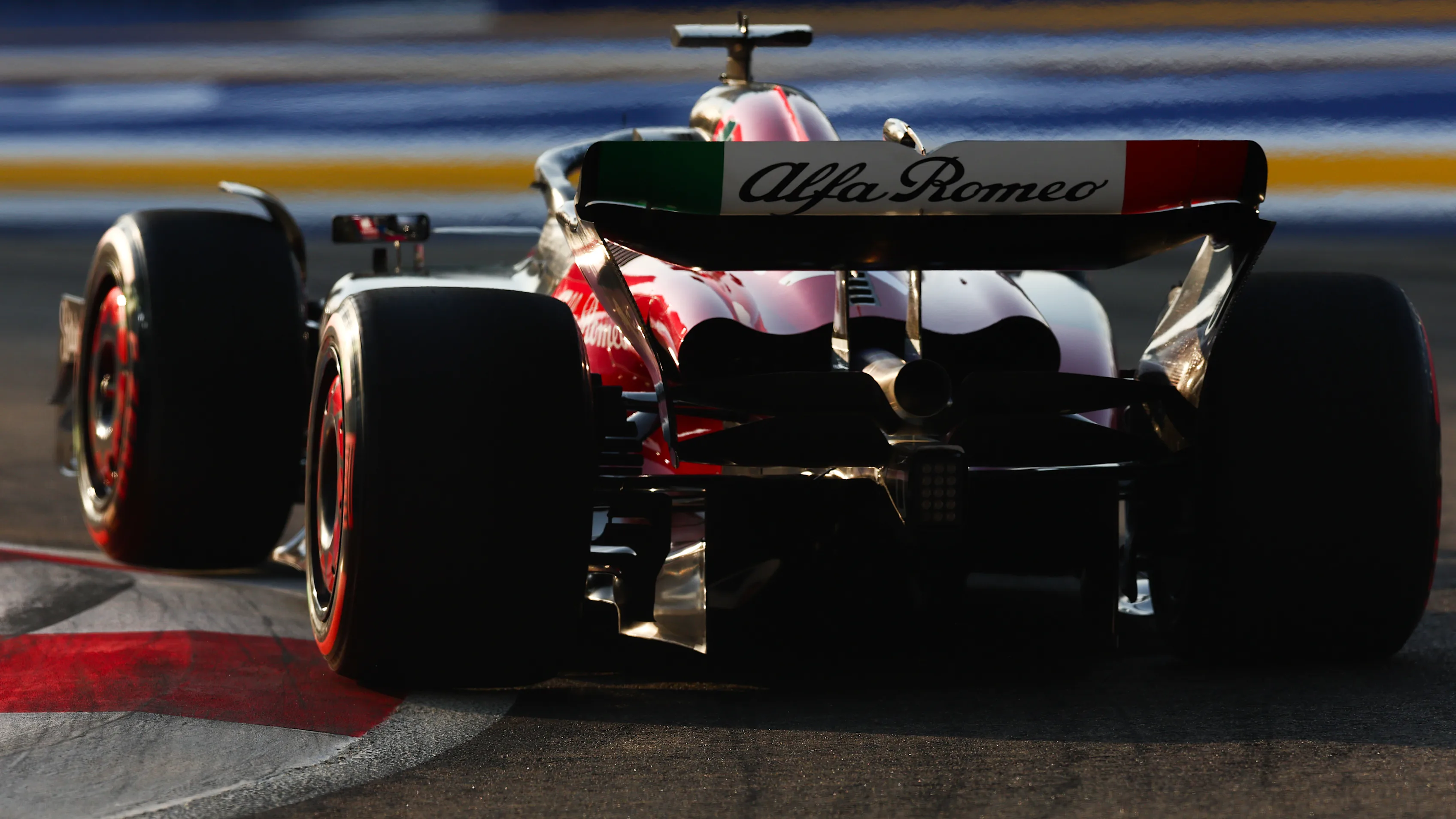 SINGAPORE, SINGAPORE - SEPTEMBER 16: Valtteri Bottas of Finland driving the (77) Alfa Romeo F1 C43 Ferrari on track during final practice ahead of the F1 Grand Prix of Singapore at Marina Bay Street Circuit on September 16, 2023 in Singapore, Singapore. (Photo by Bryn Lennon - Formula 1/Formula 1 via Getty Images)