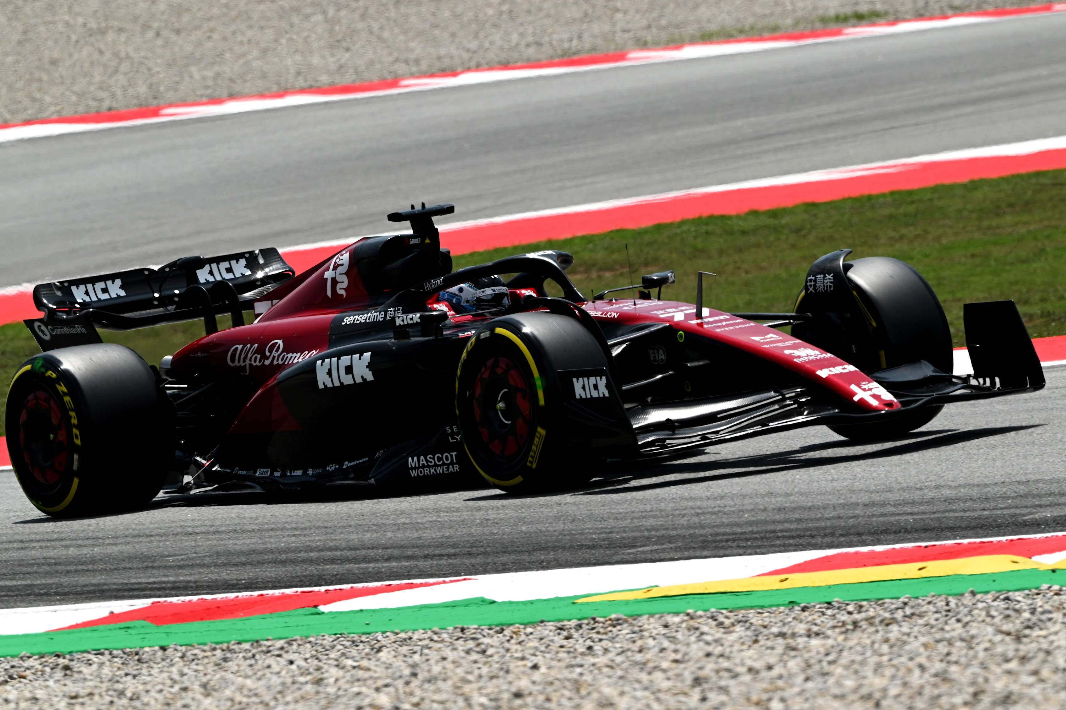 BARCELONA, SPAIN - JUNE 02: Valtteri Bottas of Finland driving the (77) Alfa Romeo F1 C43 Ferrari on track during practice ahead of the F1 Grand Prix of Spain at Circuit de Barcelona-Catalunya on June 02, 2023 in Barcelona, Spain. (Photo by David Ramos/Getty Images)