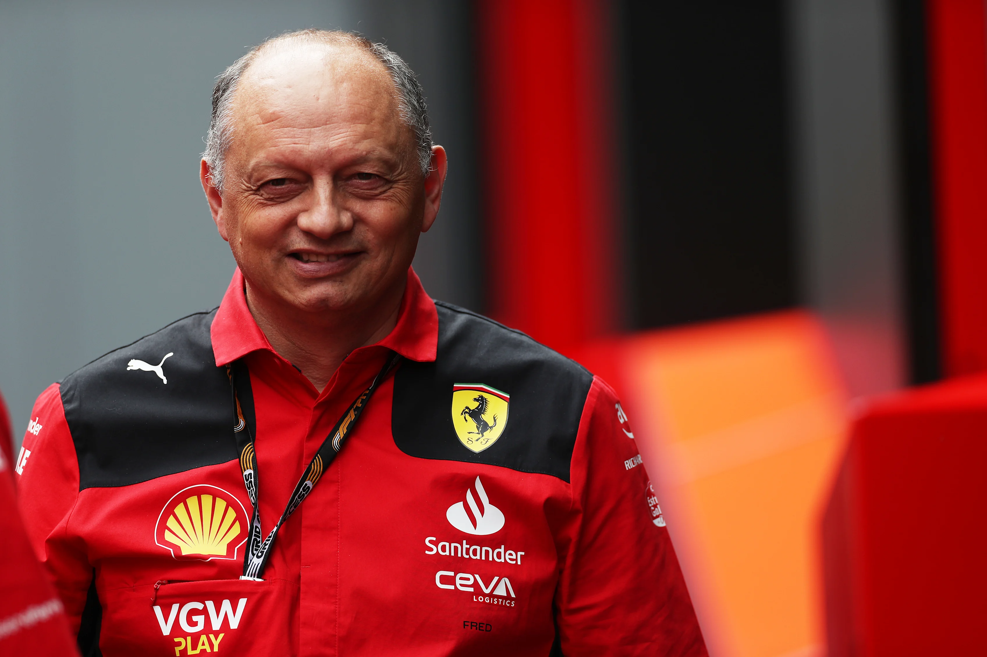 BARCELONA, SPAIN - JUNE 03: Ferrari Team Principal Frederic Vasseur looks on in the Paddock during