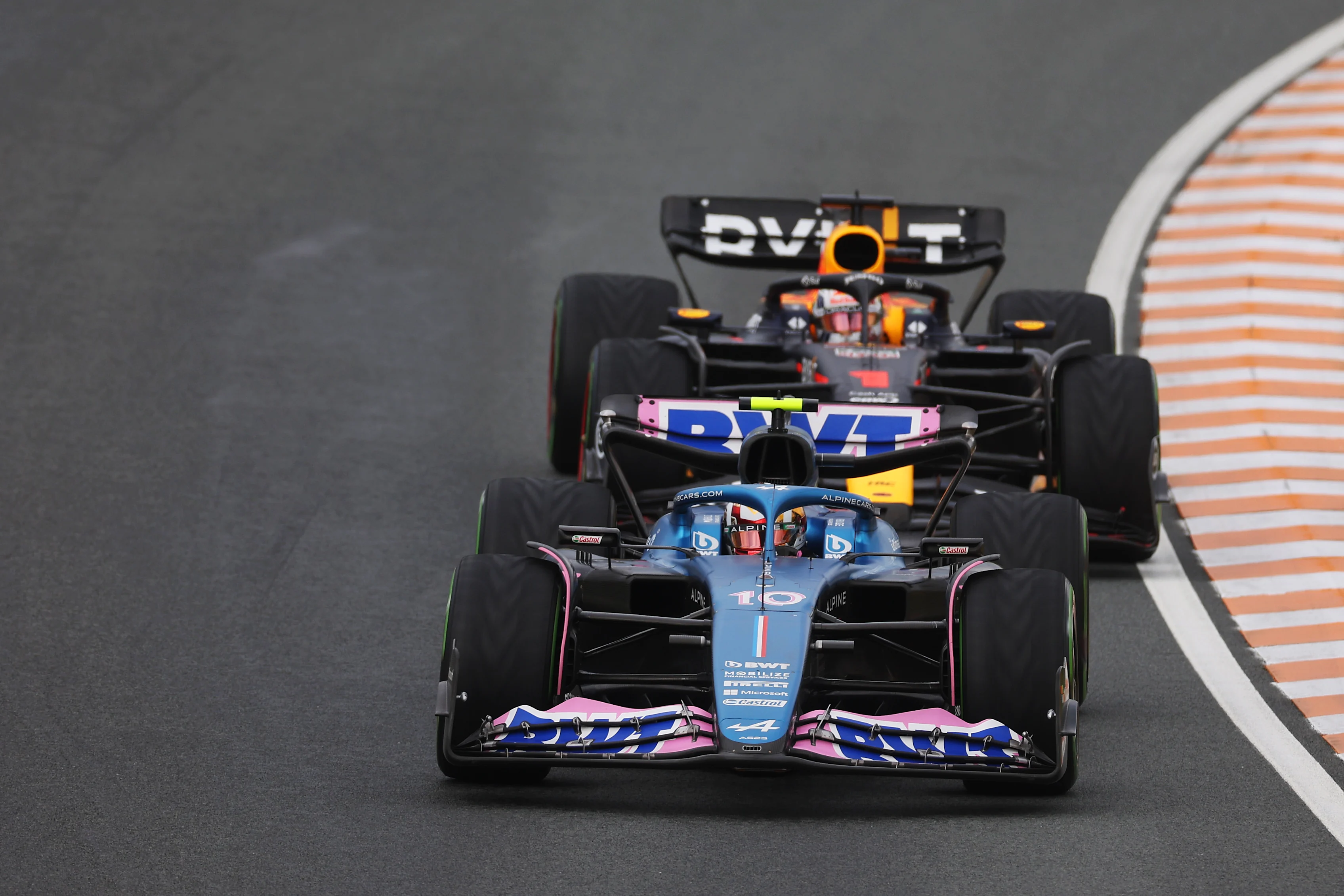ZANDVOORT, NETHERLANDS - AUGUST 27: Pierre Gasly of France driving the (10) Alpine F1 A523 Renault