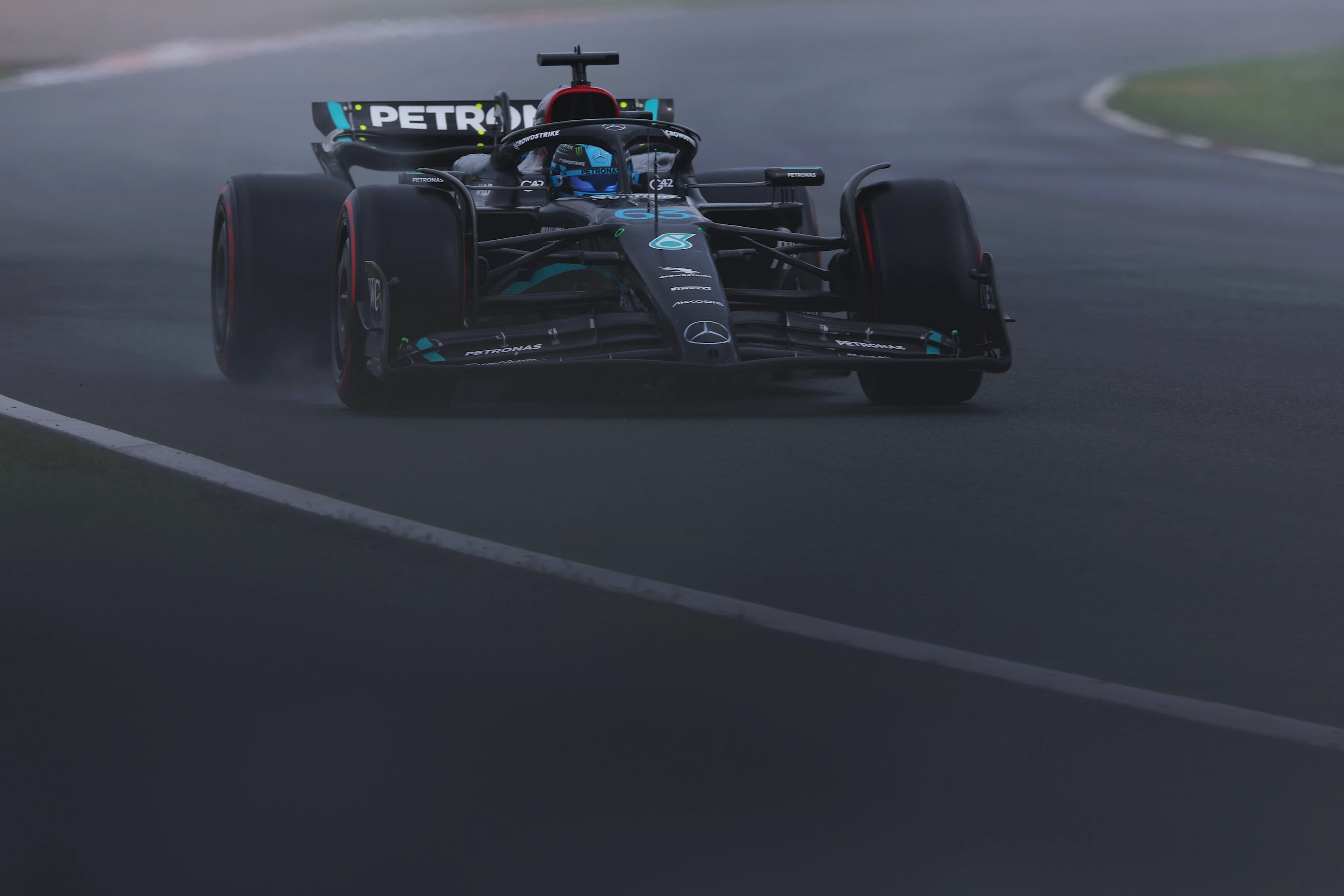 ZANDVOORT, NETHERLANDS - AUGUST 27: George Russell of Great Britain driving the (63) Mercedes AMG