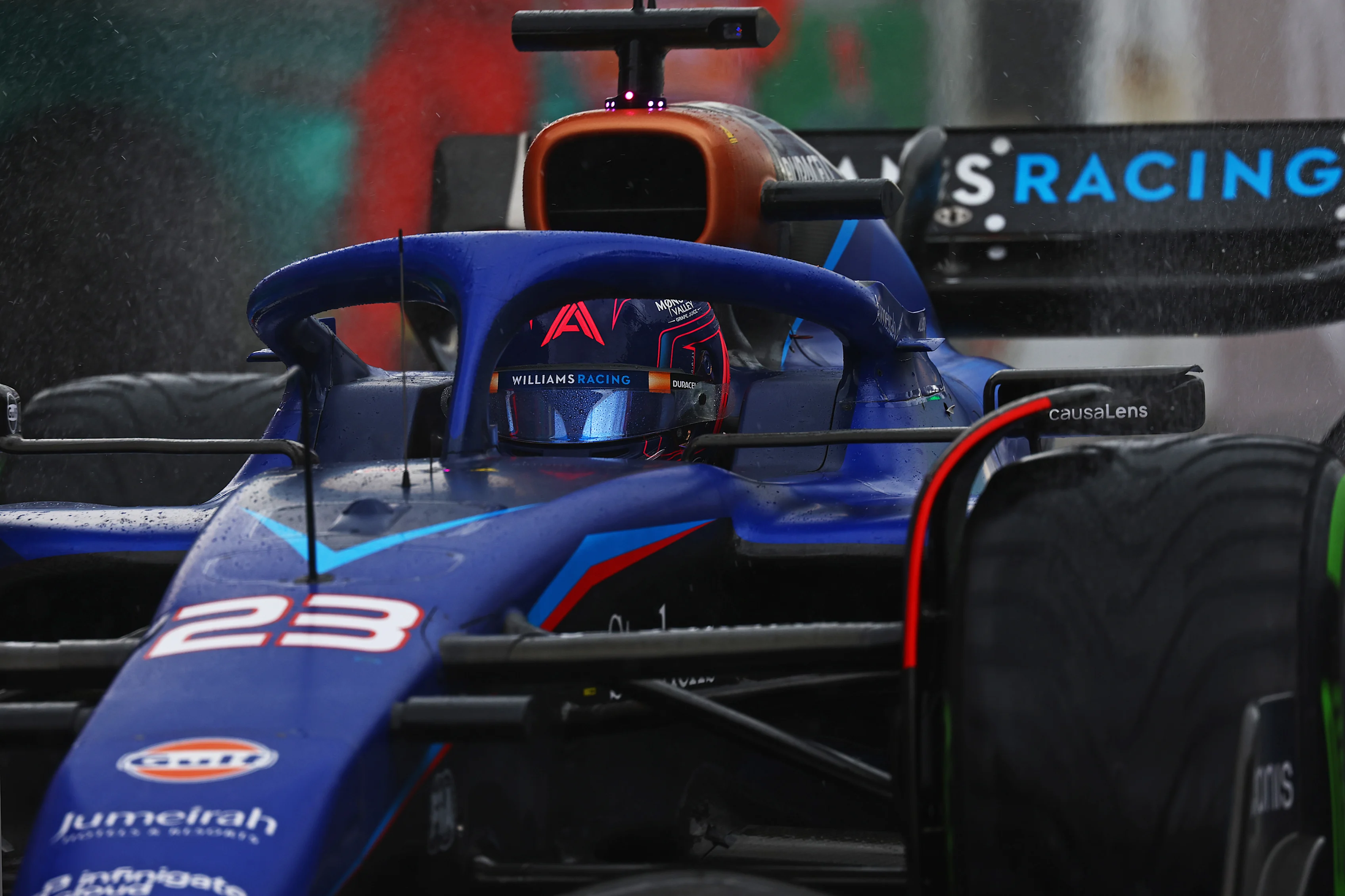 ZANDVOORT, NETHERLANDS - AUGUST 26: Alexander Albon of Thailand driving the (23) Williams FW45 Mercedes in the Pitlane during qualifying ahead of the F1 Grand Prix of The Netherlands at Circuit Zandvoort on August 26, 2023 in Zandvoort, Netherlands. (Photo by Mark Thompson/Getty Images)