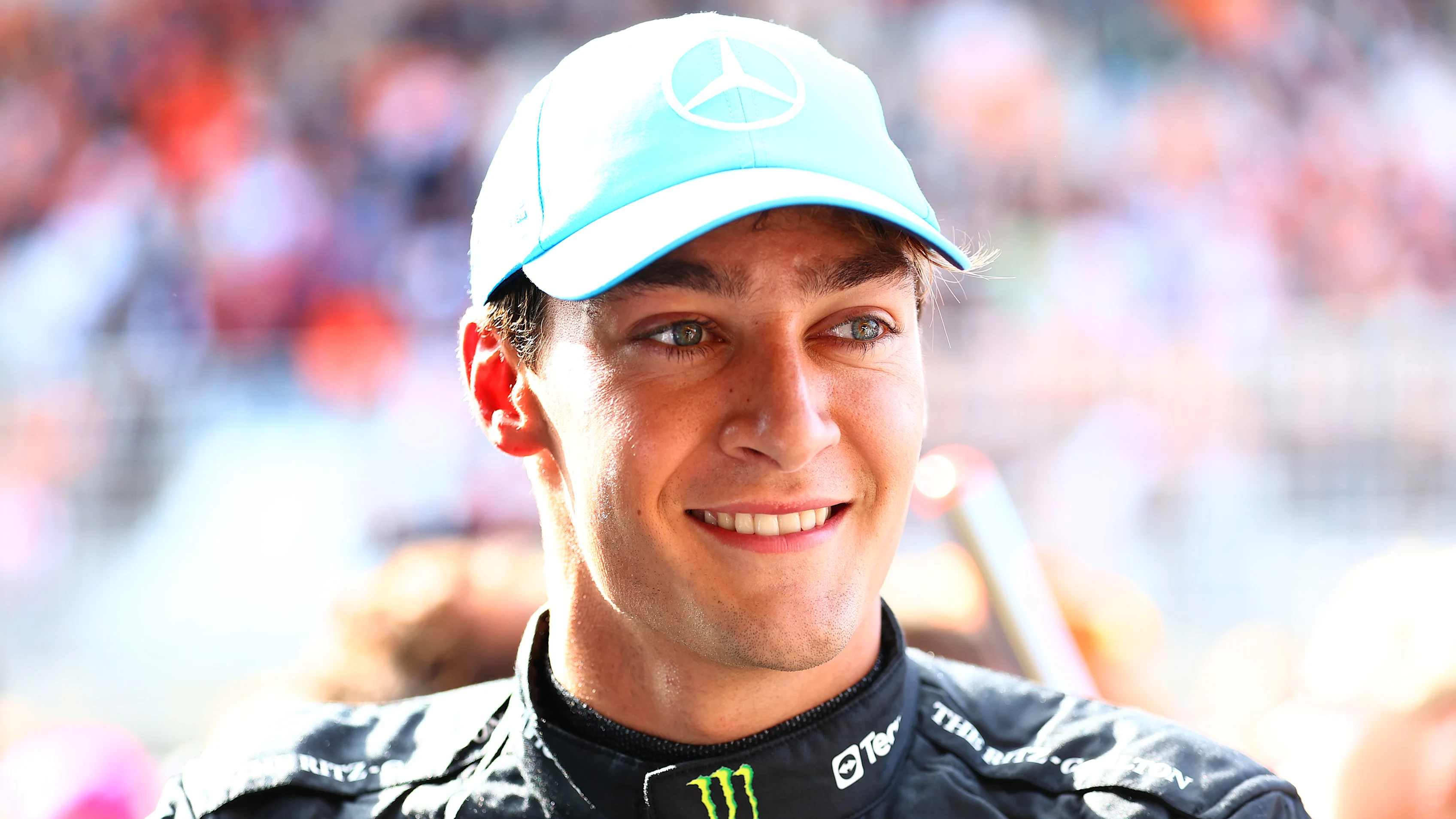 ZANDVOORT, NETHERLANDS - AUGUST 26: Third placed qualifier George Russell of Great Britain and