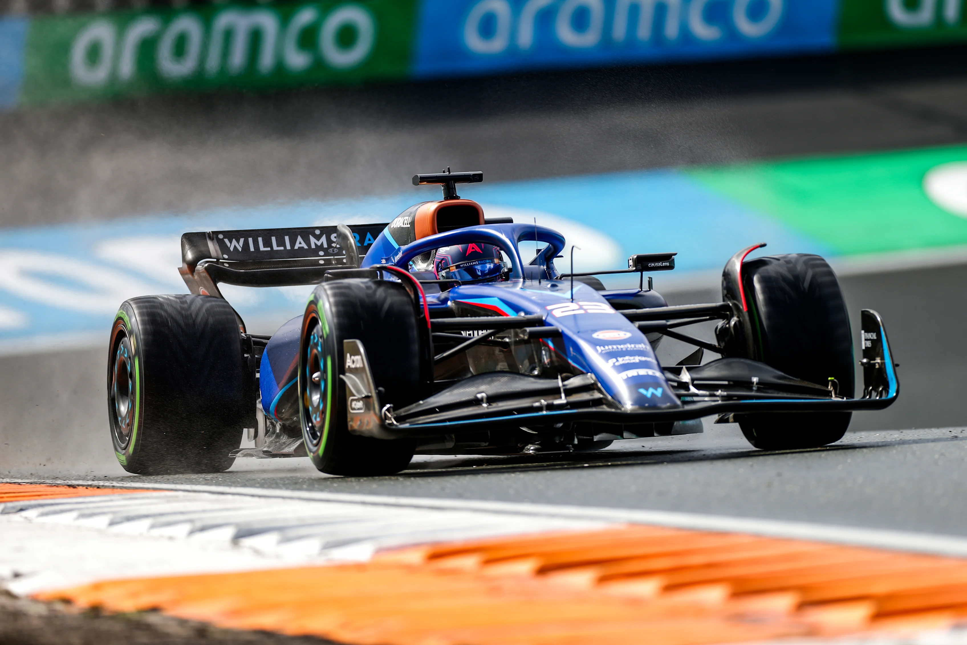 ZANDVOORT, NETHERLANDS - AUGUST 26: Alex Albon of Great Britain and Williams  during qualifying