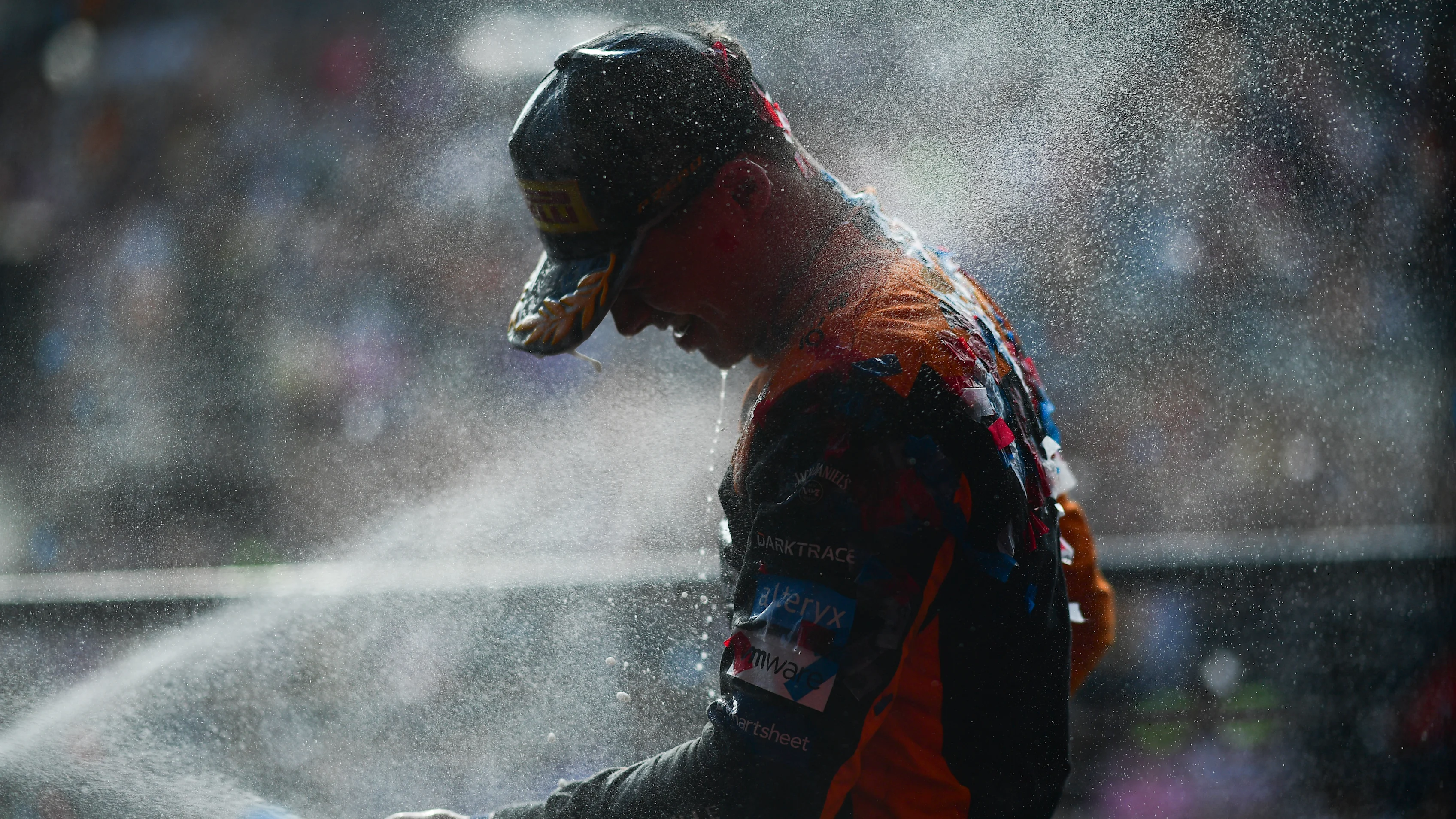 AUSTIN, TEXAS - OCTOBER 22: Third placed Lando Norris of Great Britain and McLaren celebrates on