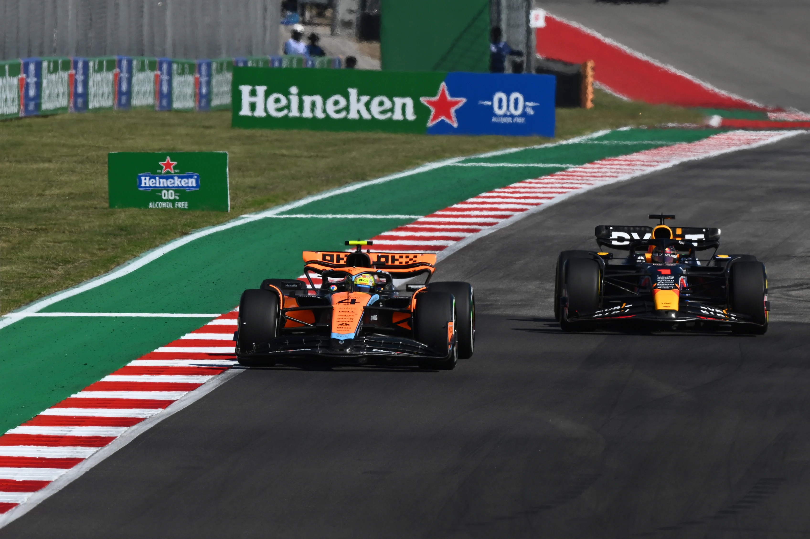 AUSTIN, TEXAS - OCTOBER 22: Lando Norris of Great Britain driving the (4) McLaren MCL60 Mercedes