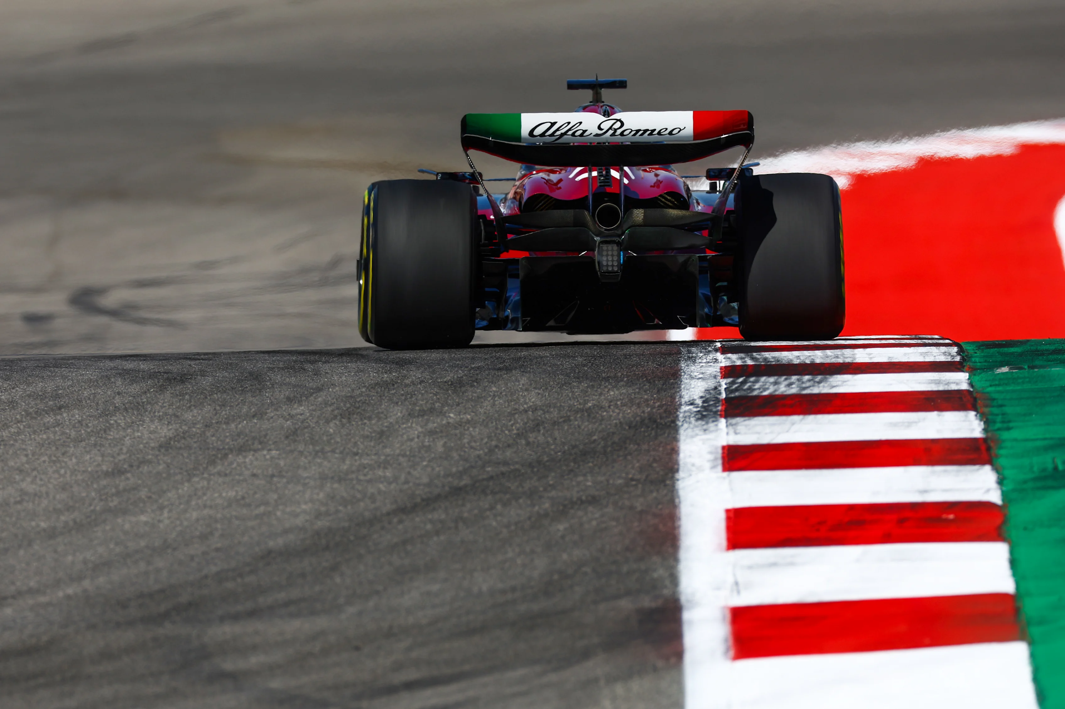 AUSTIN, TEXAS - OCTOBER 20: Valtteri Bottas of Finland driving the (77) Alfa Romeo F1 C43 Ferrari on track during practice ahead of the F1 Grand Prix of United States at Circuit of The Americas on October 20, 2023 in Austin, Texas. (Photo by Mark Thompson/Getty Images)