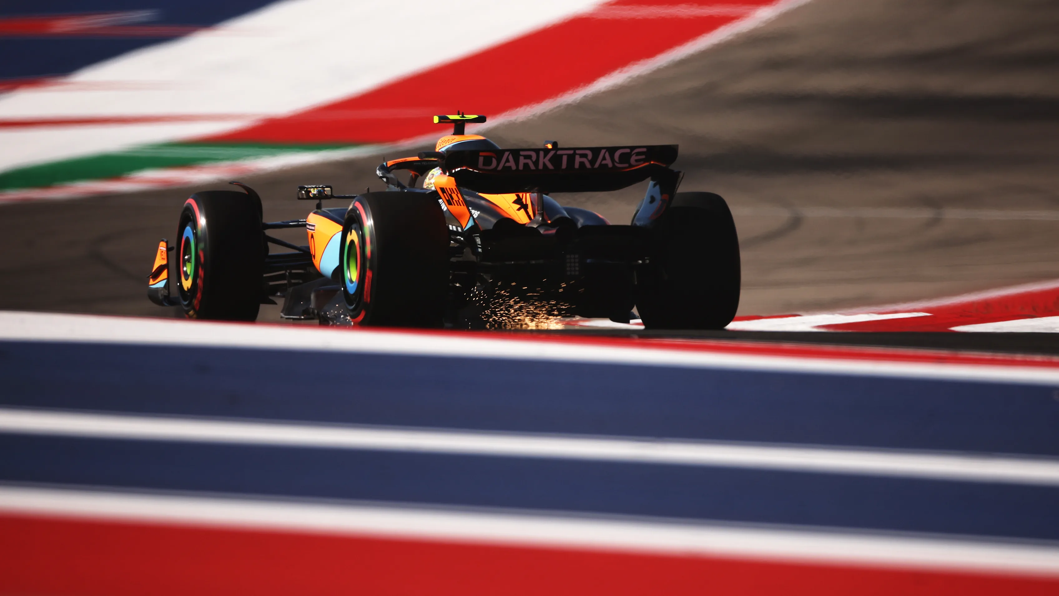 AUSTIN, TEXAS - OCTOBER 20: Lando Norris of Great Britain driving the (4) McLaren MCL60 Mercedes on