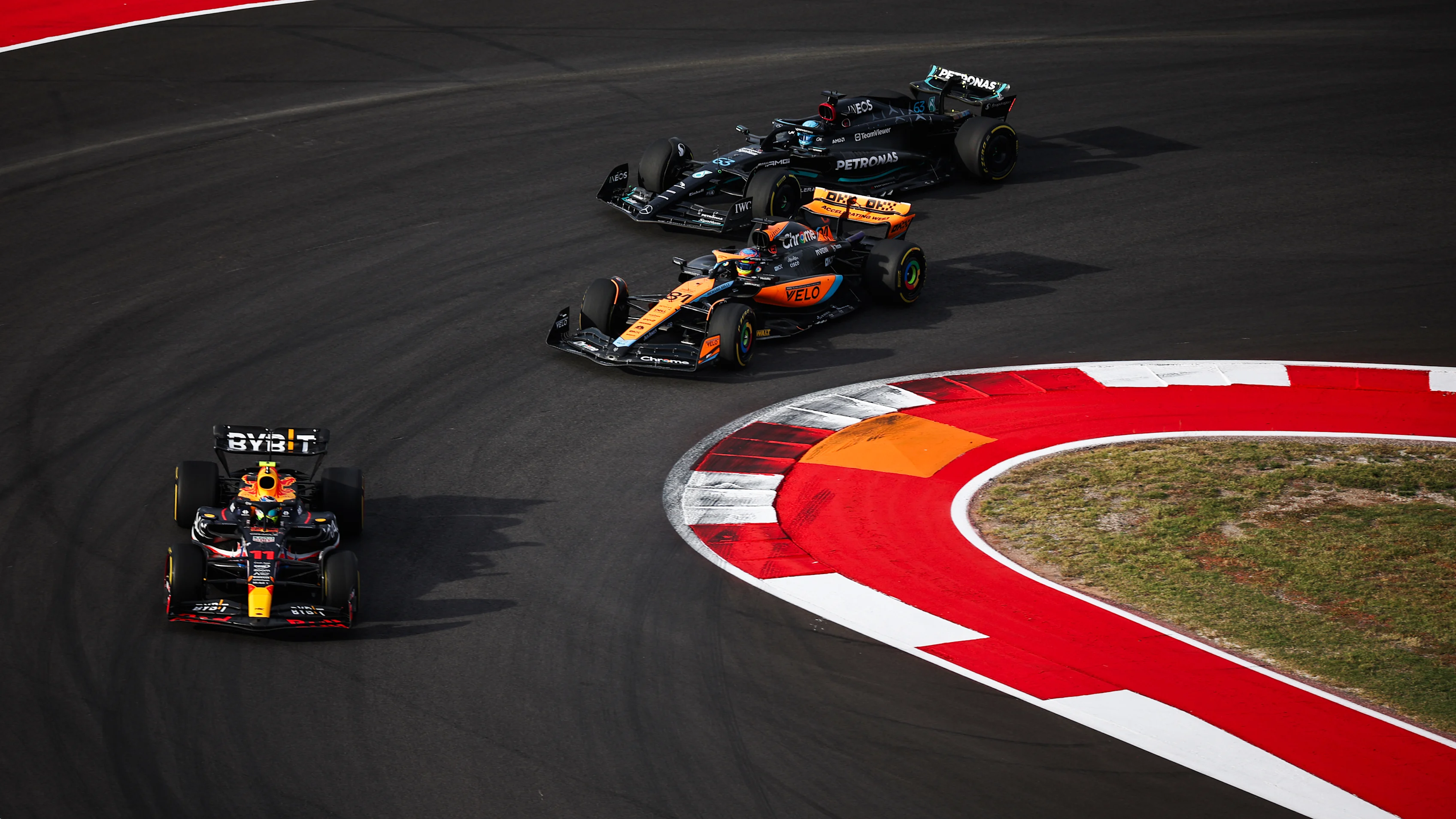 AUSTIN, TEXAS - OCTOBER 21: Sergio Perez of Mexico driving the (11) Oracle Red Bull Racing RB19