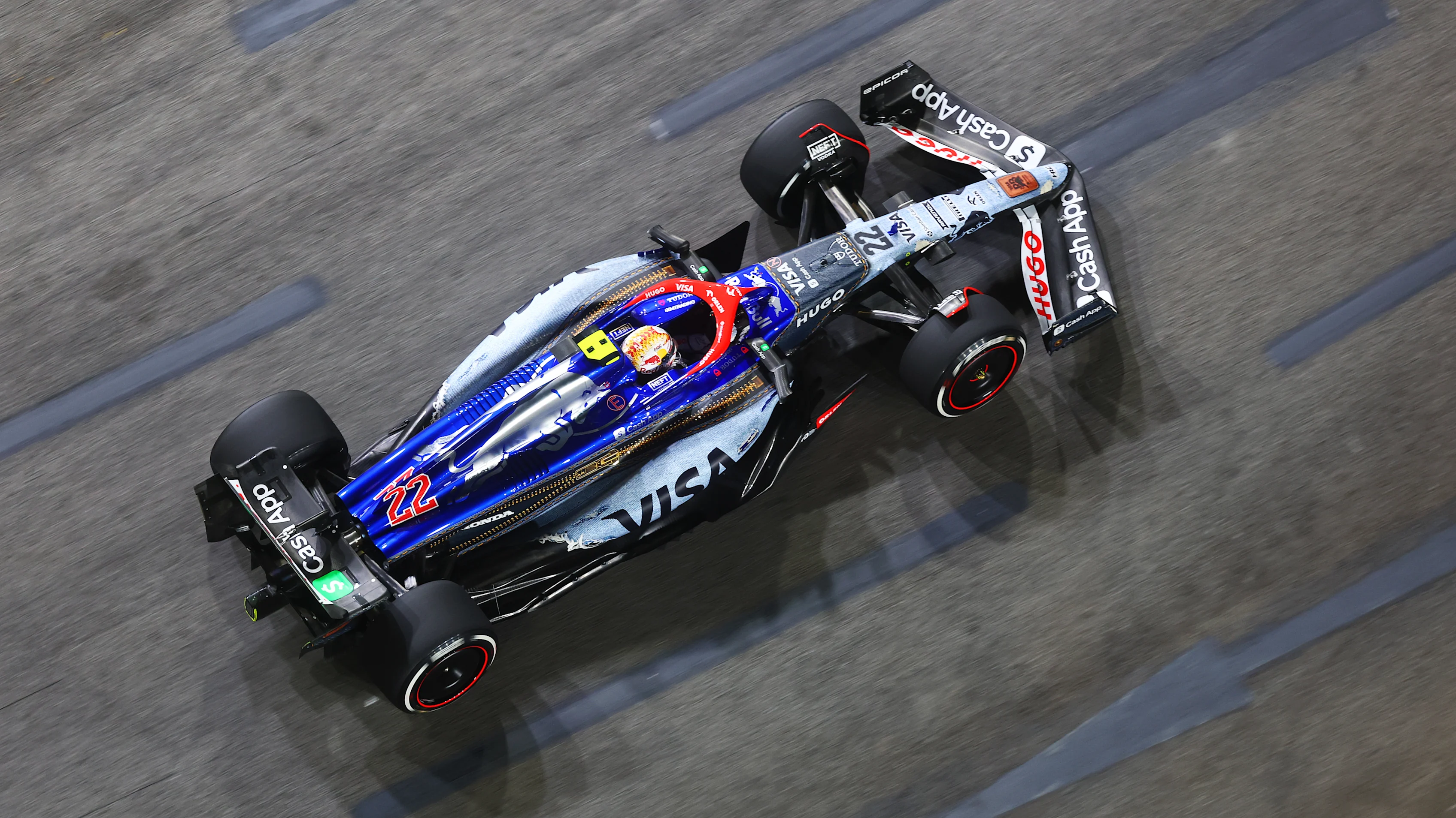 SINGAPORE, SINGAPORE - SEPTEMBER 20: Yuki Tsunoda of Japan driving the (22) Visa Cash App RB VCARB 01 on track during practice ahead of the F1 Grand Prix of Singapore at Marina Bay Street Circuit on September 20, 2024 in Singapore, Singapore. (Photo by Lars Baron - Formula 1/Formula 1 via Getty Images)