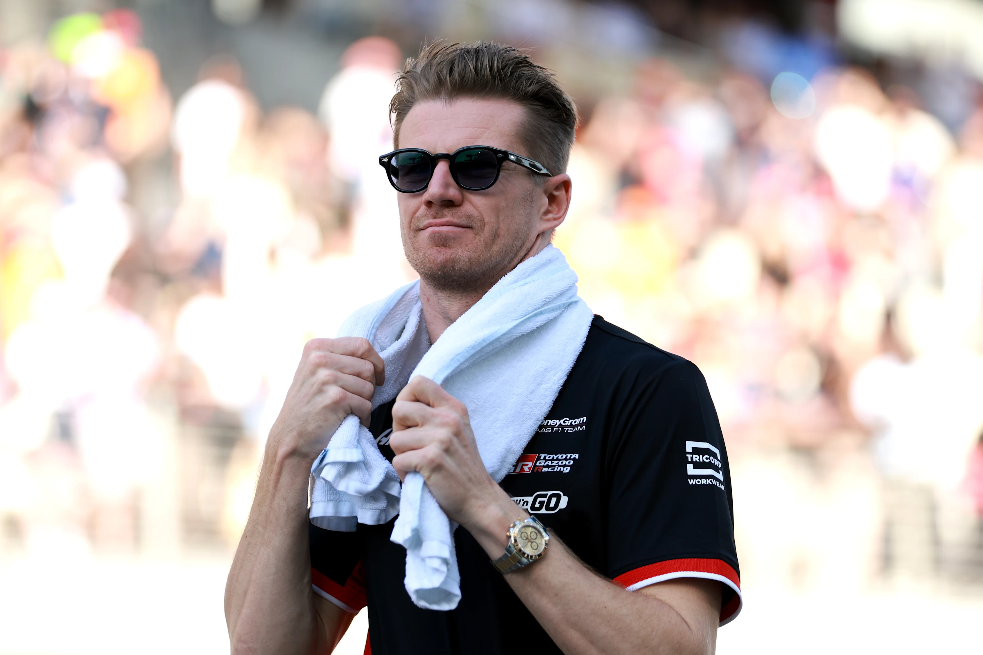 Nico Hulkenberg of Germany and Haas F1 looks on prior to the F1 Grand Prix of Abu Dhabi at Yas Marina Circuit on December 08, 2024 in Abu Dhabi, United Arab Emirates. (Photo by Bryn Lennon - Formula 1/Formula 1 via Getty Images)