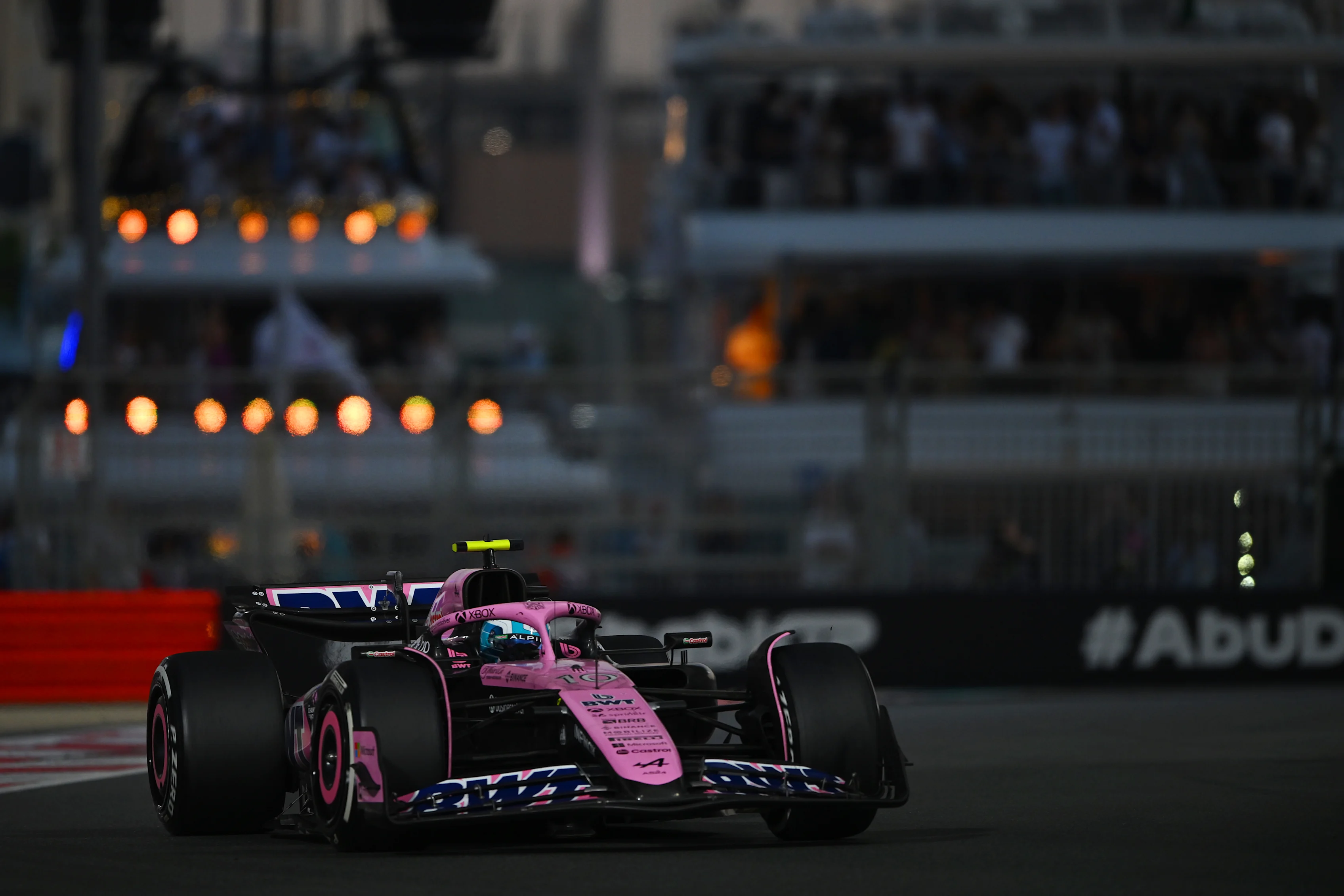 Pierre Gasly of France driving the (10) Alpine F1 A524 Renault drives on track during the F1 Grand Prix of Abu Dhabi at Yas Marina Circuit on December 08, 2024 in Abu Dhabi, United Arab Emirates. (Photo by Rudy Carezzevoli/Getty Images)