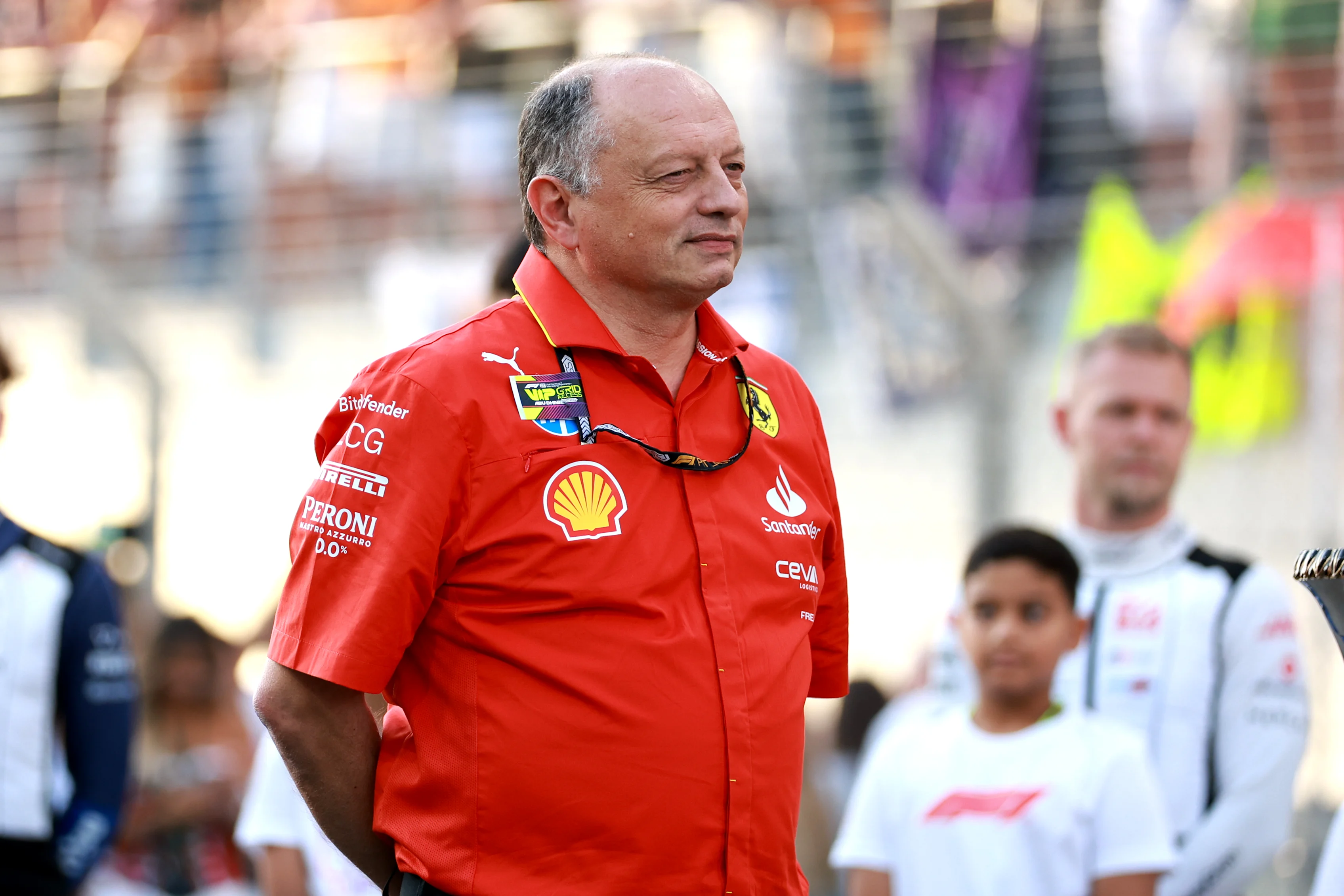 ABU DHABI, UNITED ARAB EMIRATES - DECEMBER 08: Ferrari Team Principal Frederic Vasseur looks on, on