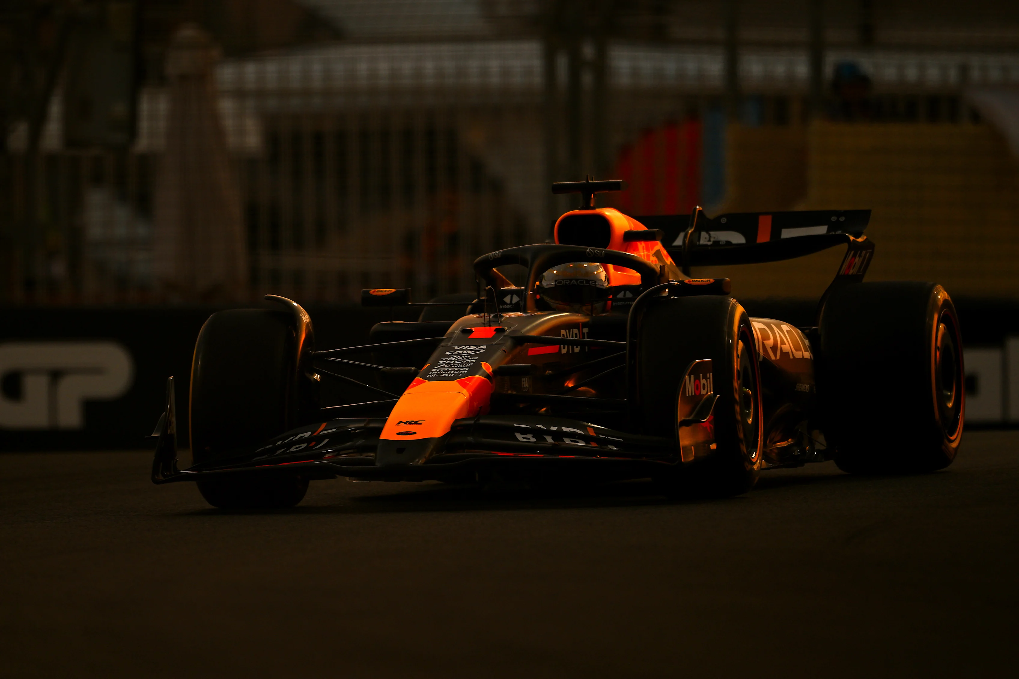 Max Verstappen driving the (1) Oracle Red Bull Racing RB20 on track during practice ahead of the F1 Grand Prix of Abu Dhabi at Yas Marina Circuit on December 06, 2024 in Abu Dhabi, United Arab Emirates. (Photo by Clive Mason/Getty Images)