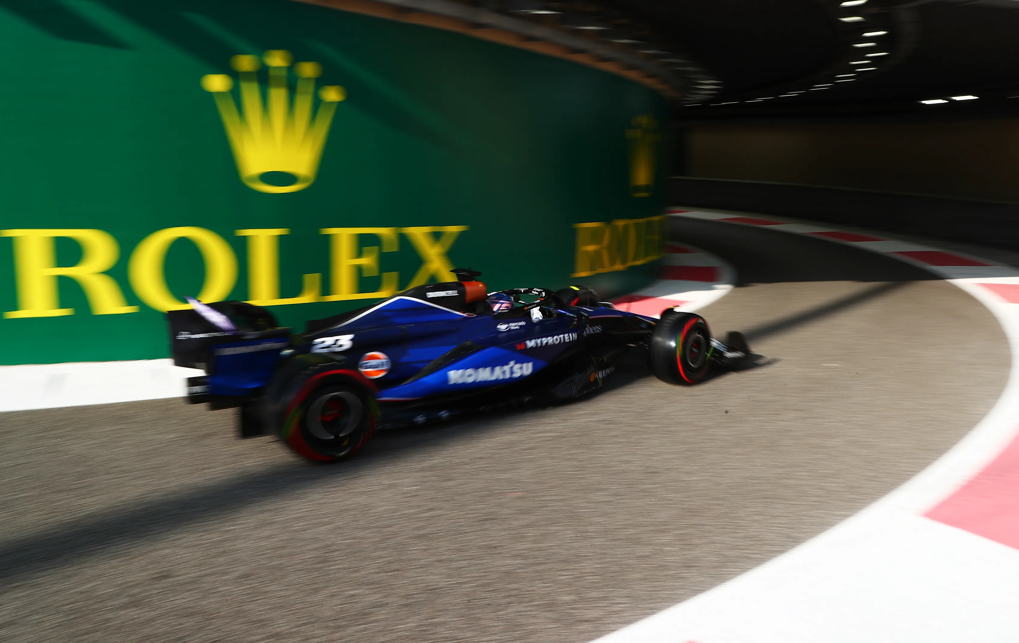 ABU DHABI, UNITED ARAB EMIRATES - DECEMBER 07: Alexander Albon of Thailand driving the (23) Williams FW46 Mercedes in the Pitlane during final practice ahead of the F1 Grand Prix of Abu Dhabi at Yas Marina Circuit on December 07, 2024 in Abu Dhabi, United Arab Emirates. (Photo by Peter Fox - Formula 1/Formula 1 via Getty Images)