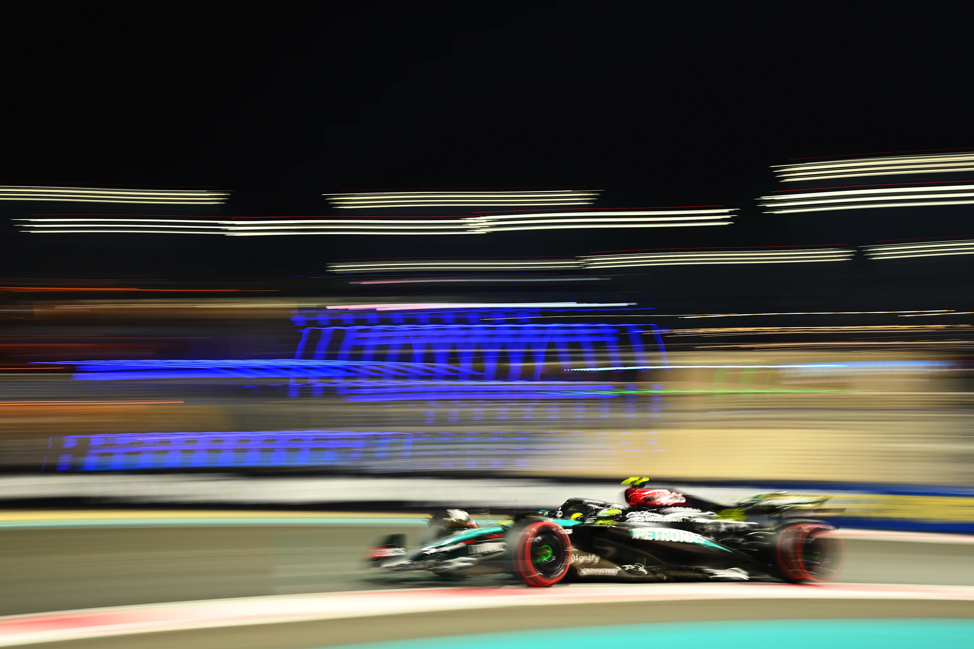 ABU DHABI, UNITED ARAB EMIRATES - DECEMBER 07: Lewis Hamilton of Great Britain driving the (44)