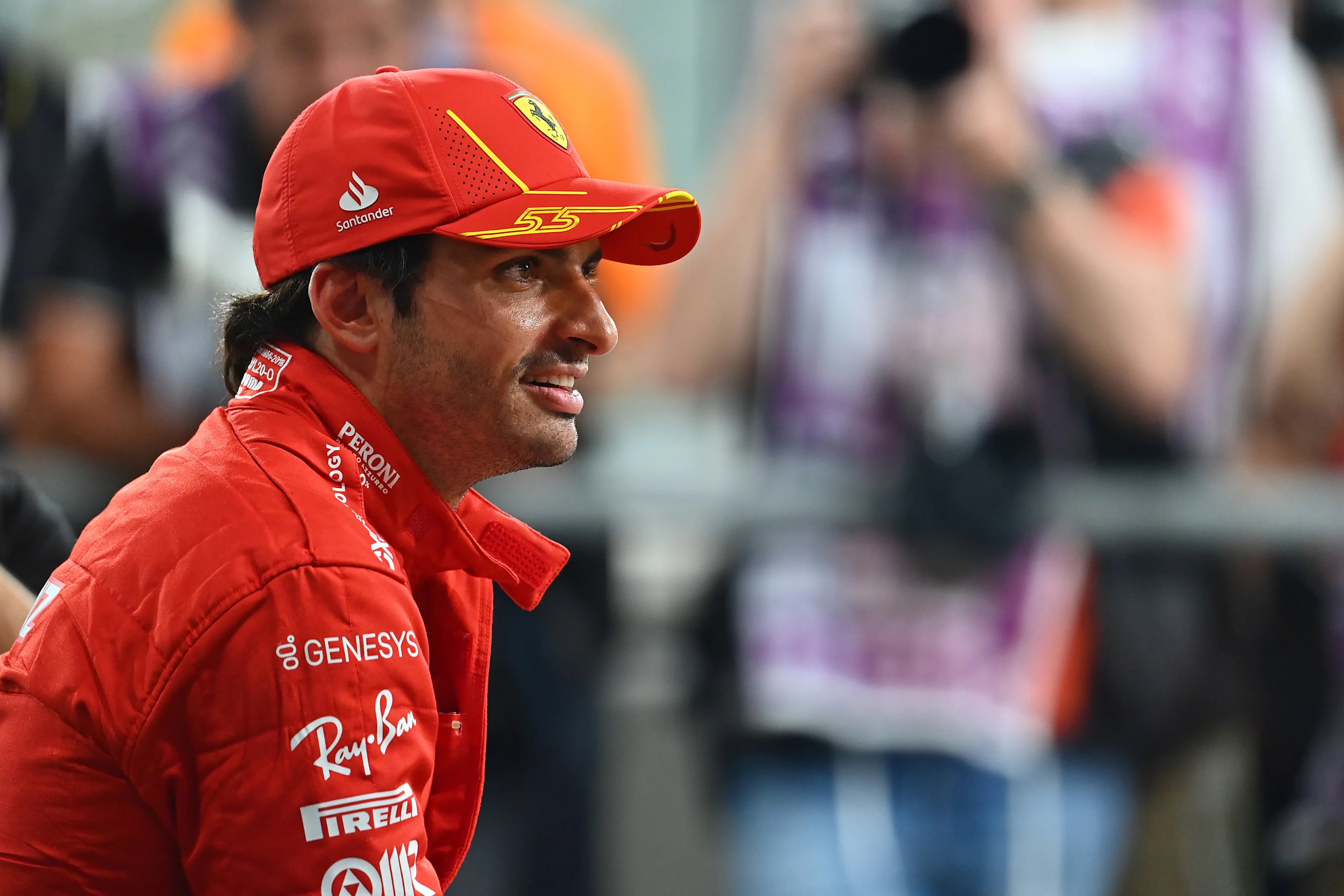 Third placed qualifier Carlos Sainz looks on during qualifying ahead of the F1 Grand Prix of Abu Dhabi at Yas Marina Circuit on December 07, 2024 in Abu Dhabi, United Arab Emirates. (Photo by James Sutton - Formula 1/Formula 1 via Getty Images)