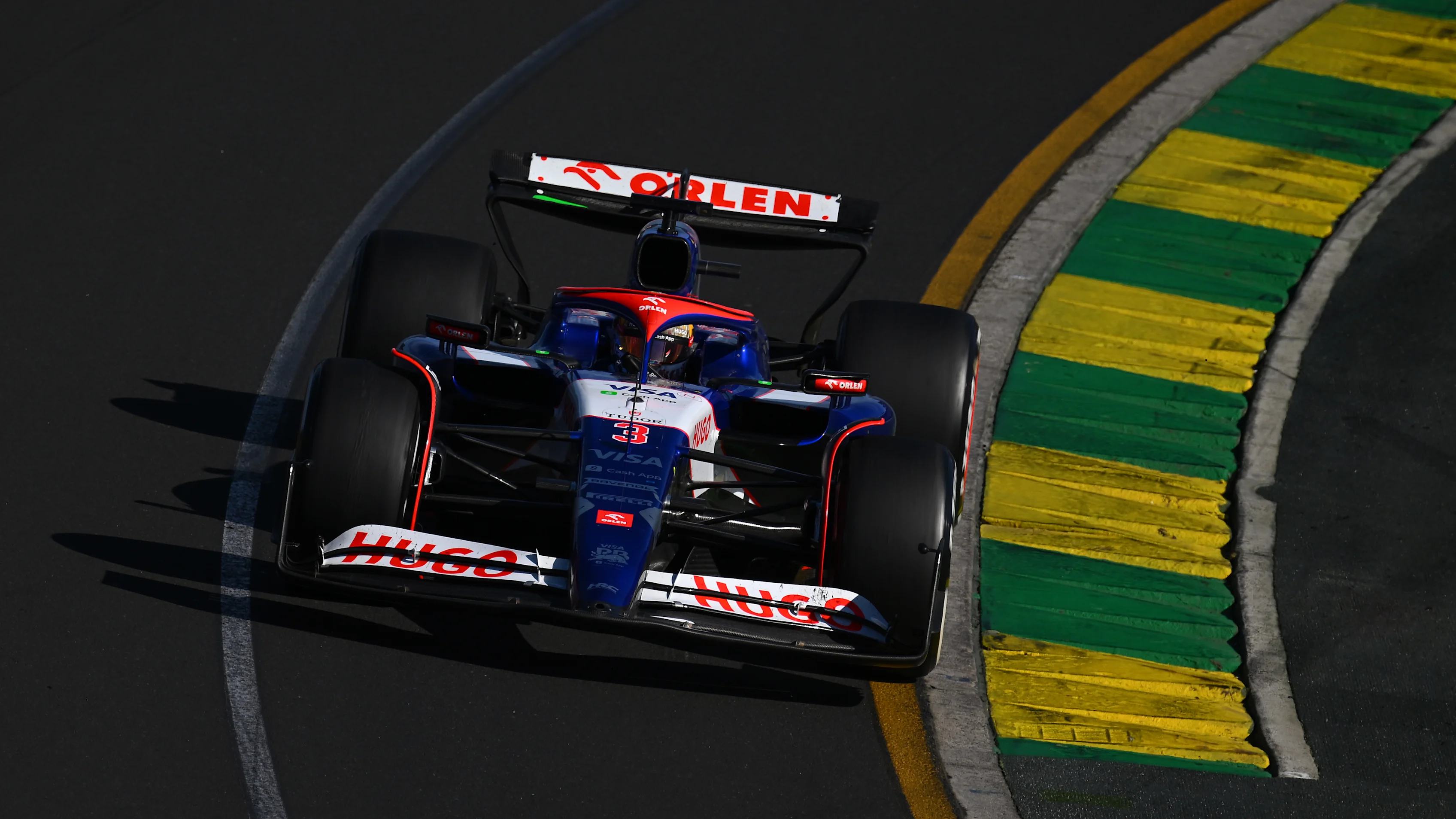 MELBOURNE, AUSTRALIA - MARCH 24: Daniel Ricciardo of Australia driving the (3) Visa Cash App RB