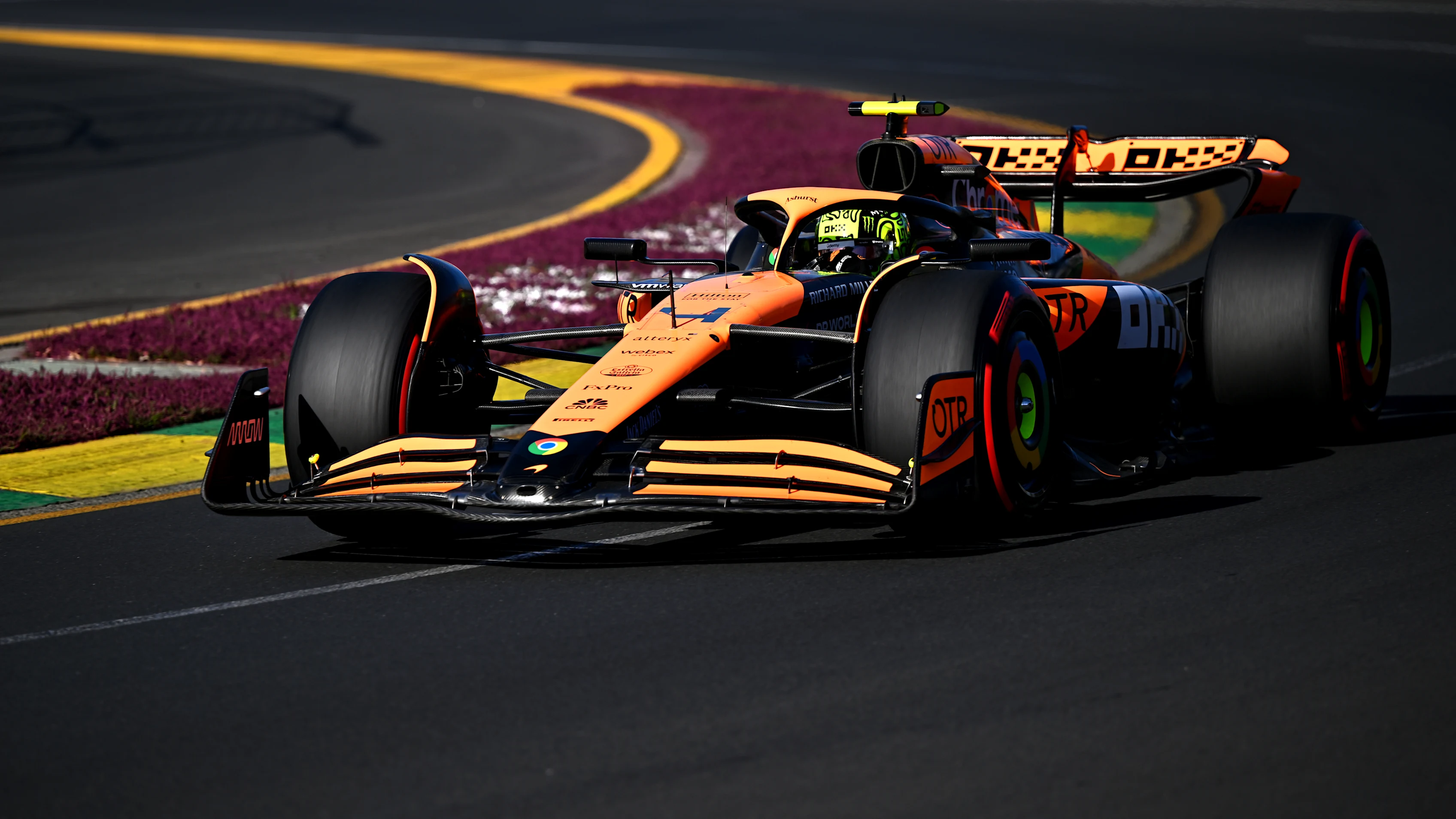 MELBOURNE, AUSTRALIA - MARCH 23: Lando Norris of Great Britain driving the (4) McLaren MCL38