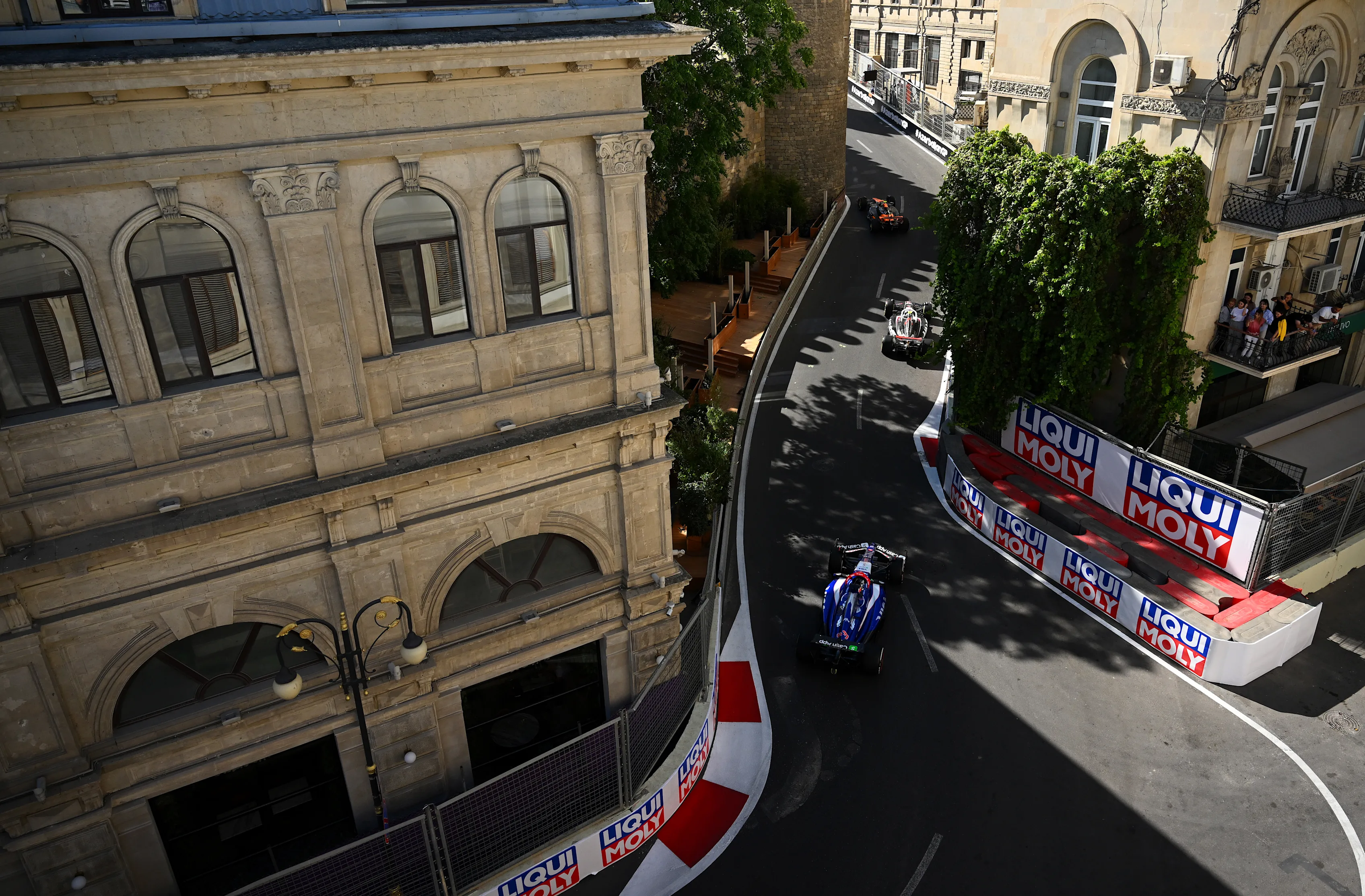 BAKU, AZERBAIJAN - SEPTEMBER 15: Daniel Ricciardo of Australia driving the (3) Visa Cash App RB