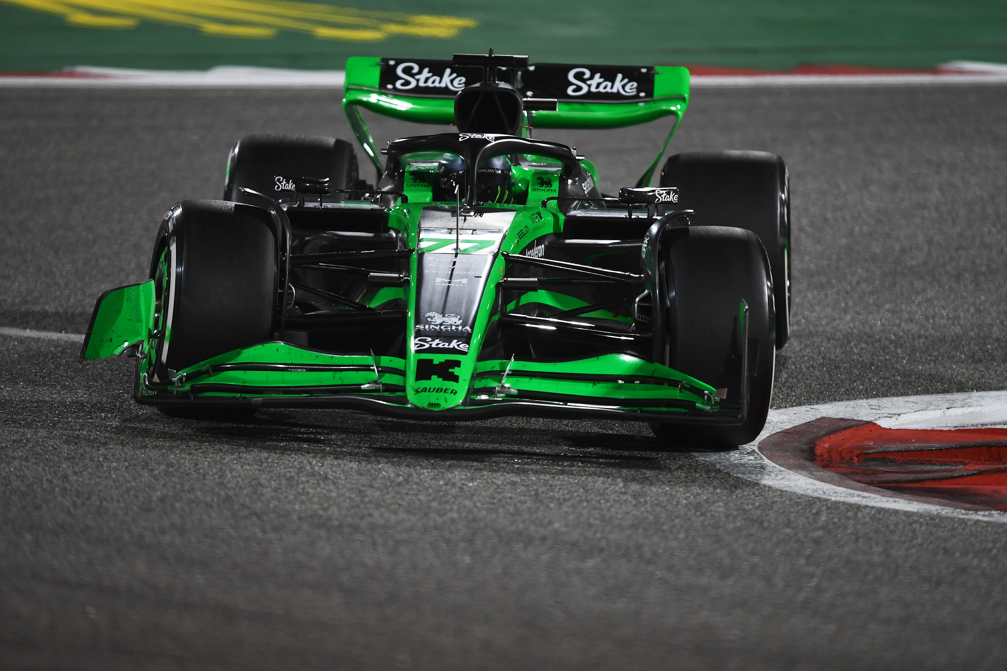 BAHRAIN, BAHRAIN - MARCH 02: Valtteri Bottas of Finland driving the (77) Kick Sauber C44 Ferrari on track during the F1 Grand Prix of Bahrain at Bahrain International Circuit on March 02, 2024 in Bahrain, Bahrain. (Photo by Rudy Carezzevoli/Getty Images)