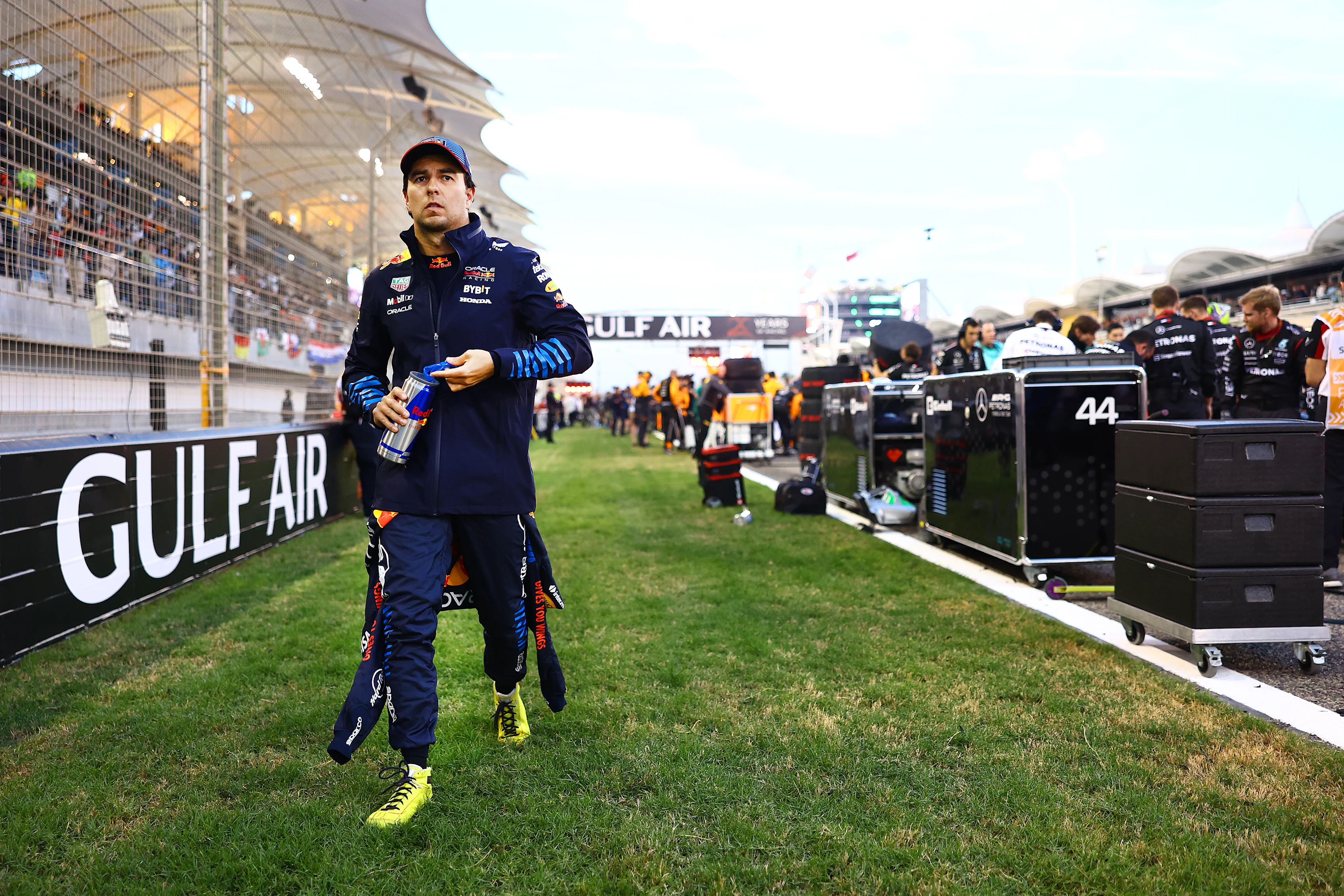 BAHRAIN, BAHRAIN - MARCH 02: Sergio Perez of Mexico and Oracle Red Bull Racing prepares to drive on