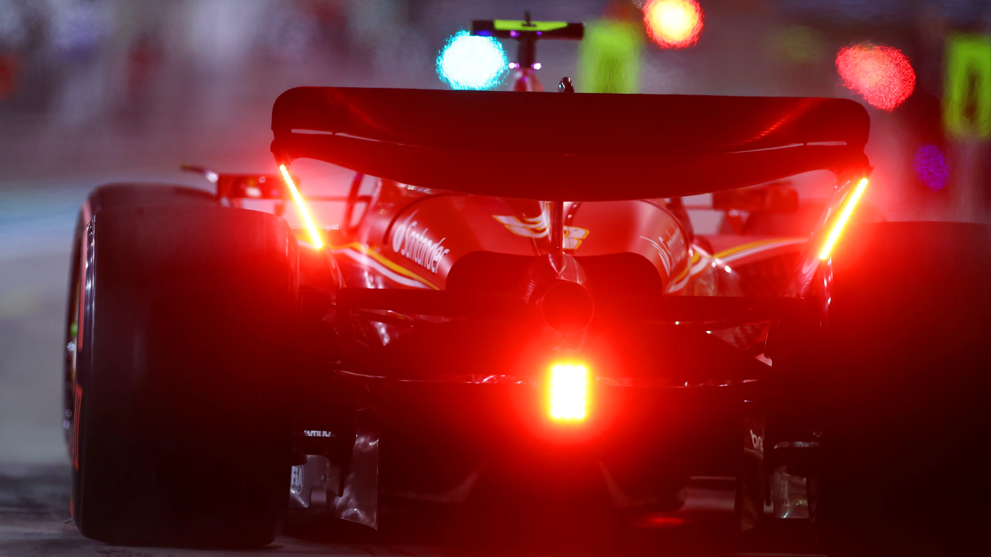 BAHRAIN, BAHRAIN - FEBRUARY 29: Carlos Sainz of Spain driving (55) the Ferrari SF-24 in the Pitlane during practice ahead of the F1 Grand Prix of Bahrain at Bahrain International Circuit on February 29, 2024 in Bahrain, Bahrain. (Photo by Peter Fox - Formula 1/Formula 1 via Getty Images)