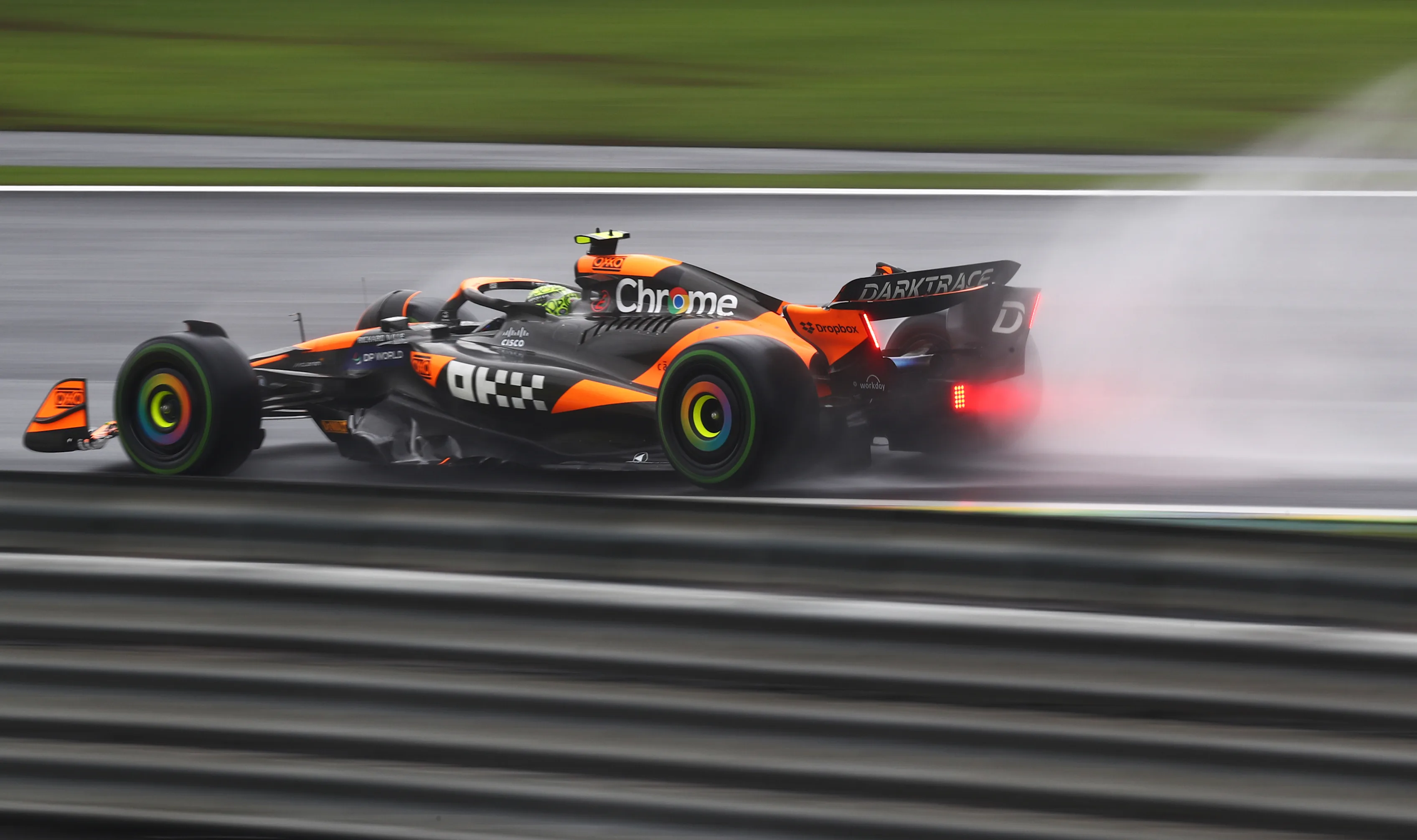 SAO PAULO, BRAZIL - NOVEMBER 03: Lando Norris driving on track during qualifying ahead of the F1 Grand Prix of Brazil at Autodromo Jose Carlos Pace on November 03, 2024 in Sao Paulo, Brazil. (Photo by Peter Fox - Formula 1/Formula 1 via Getty Images)