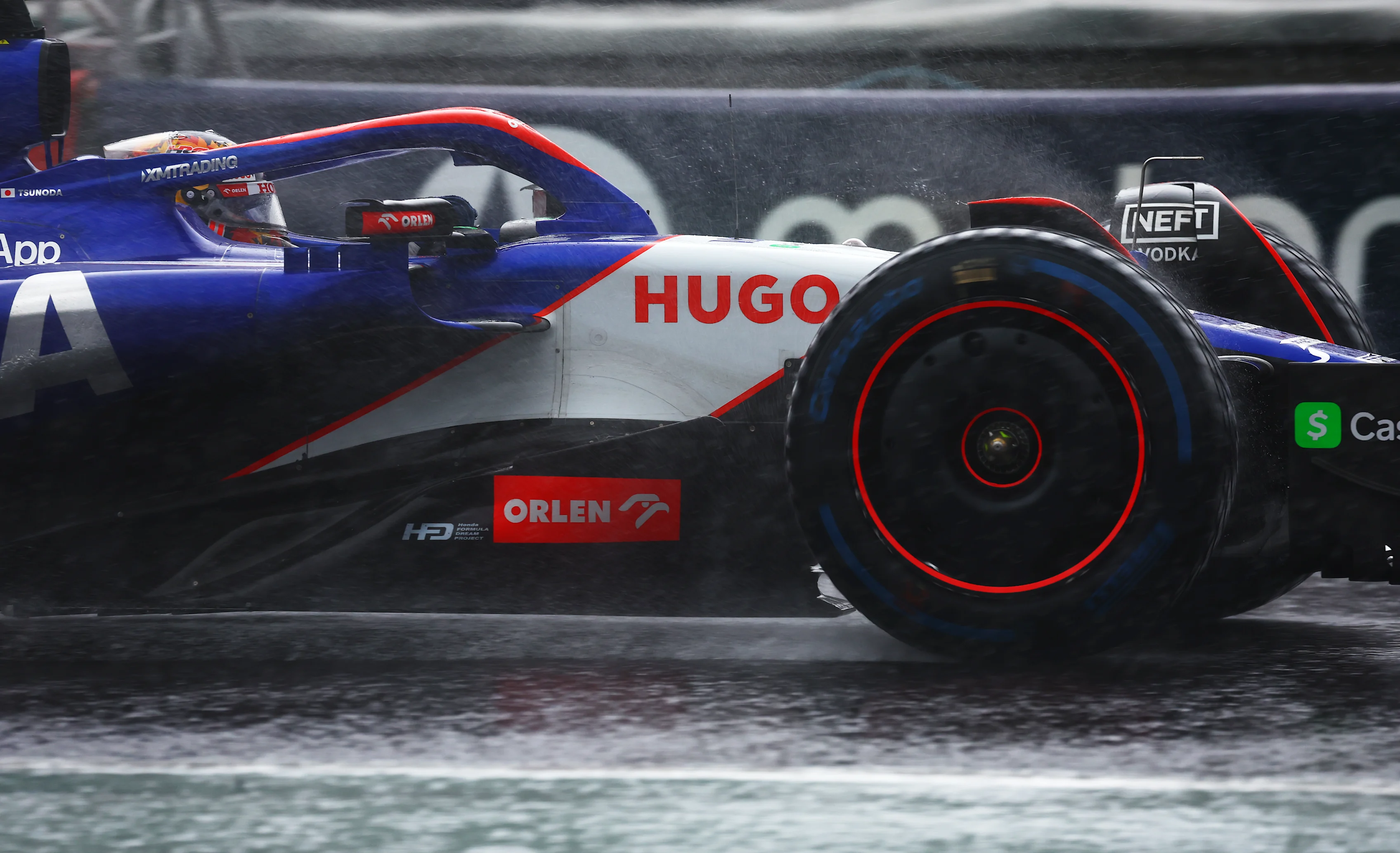 SAO PAULO, BRAZIL - NOVEMBER 03: Yuki Tsunoda of Japan driving the (22) Visa Cash App RB VCARB 01 on track during the F1 Grand Prix of Brazil at Autodromo Jose Carlos Pace on November 03, 2024 in Sao Paulo, Brazil. (Photo by Mark Thompson/Getty Images)