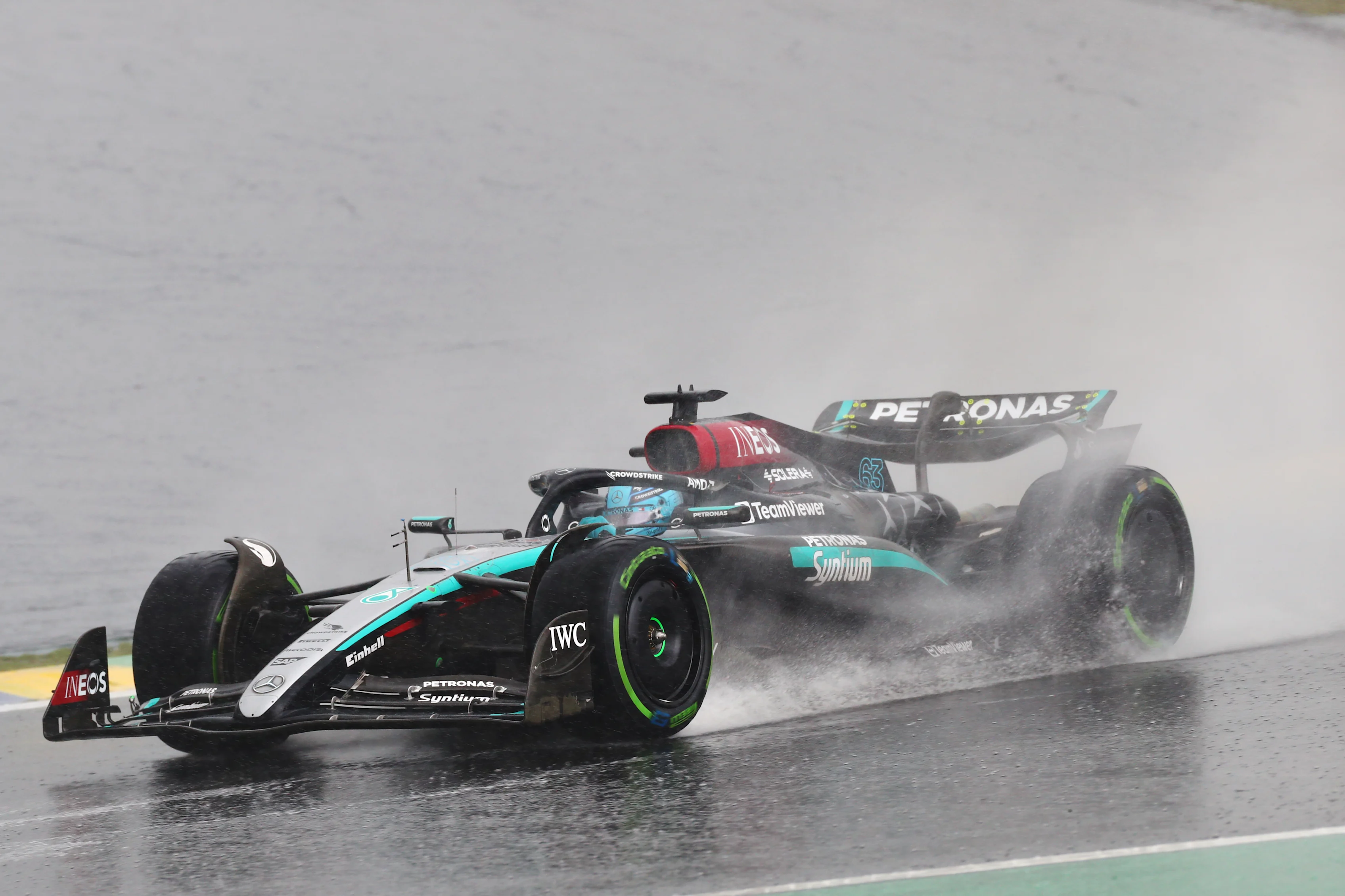 SAO PAULO, BRAZIL - NOVEMBER 03: George Russell on track during the F1 Grand Prix of Brazil at Autodromo Jose Carlos Pace on November 03, 2024 in Sao Paulo, Brazil. (Photo by Peter Fox - Formula 1/Formula 1 via Getty Images)