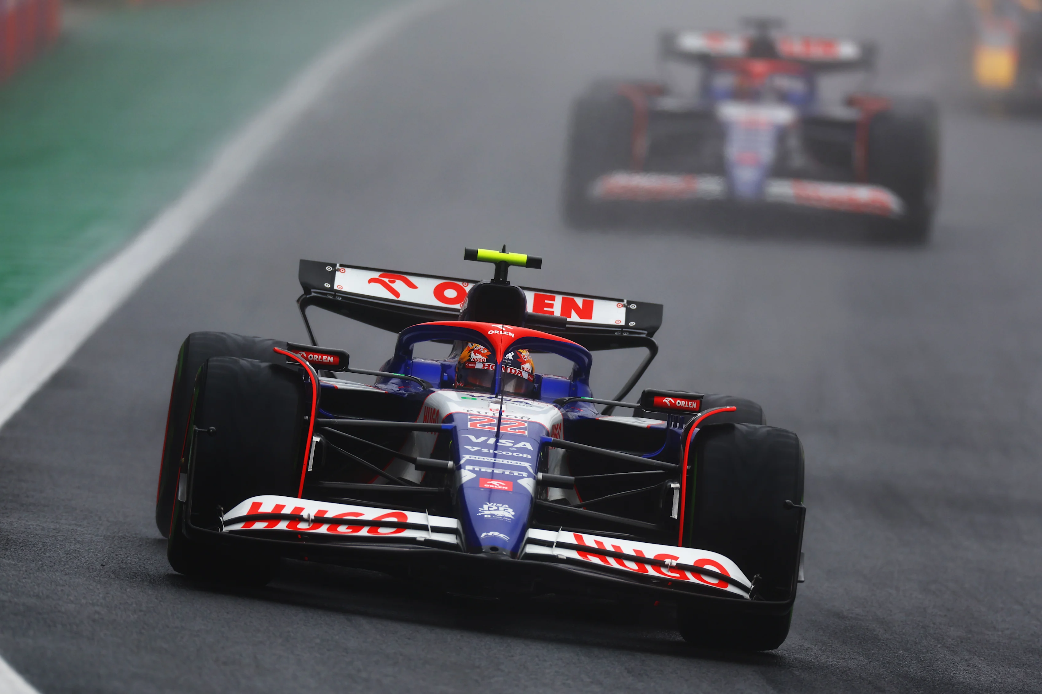 SAO PAULO, BRAZIL - NOVEMBER 03: Yuki Tsunoda of Japan driving the (22) Visa Cash App RB VCARB 01