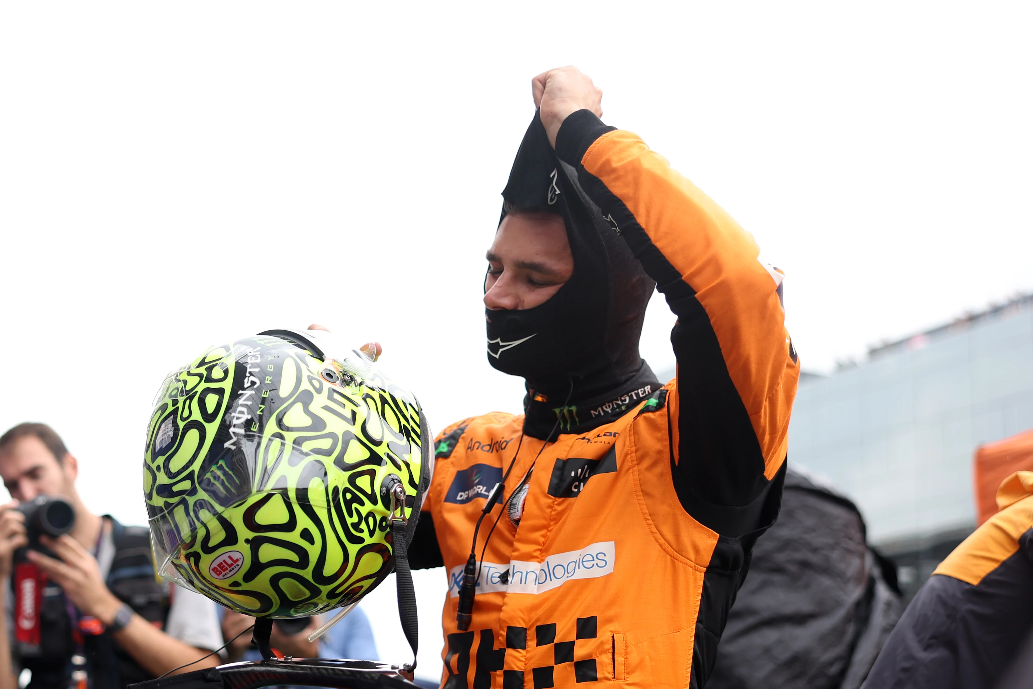 SAO PAULO, BRAZIL - NOVEMBER 03: Lando Norris of Great Britain and McLaren prepares to drive on the
