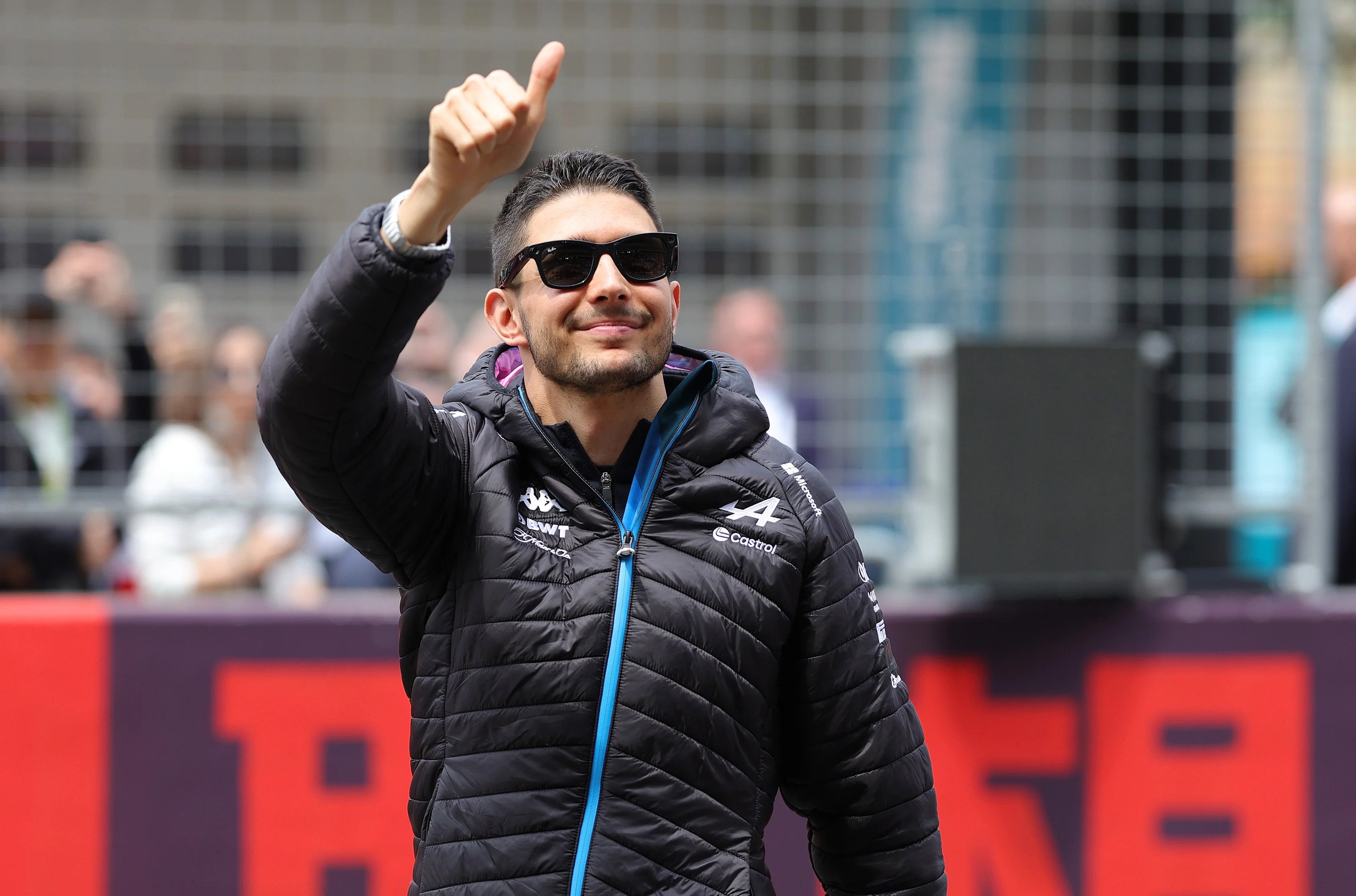 SHANGHAI, CHINA - APRIL 21: Esteban Ocon of France and Alpine F1 waves to the crowd on the drivers