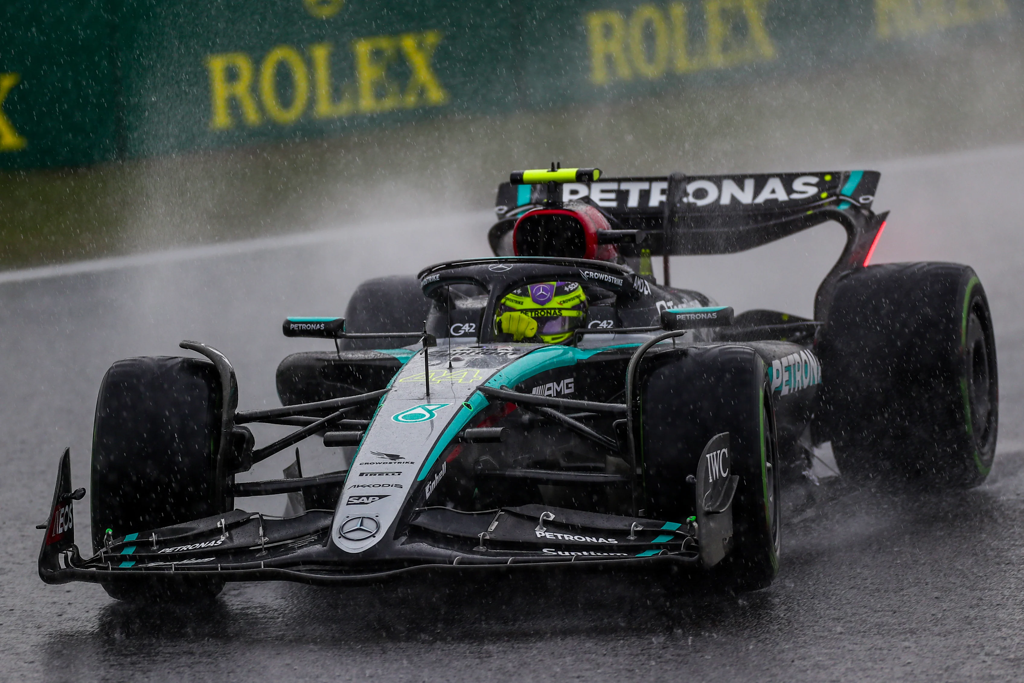 SHANGHAI, CHINA - APRIL 19: Lewis Hamilton of Mercedes and Great Britain during Sprint Qualifying