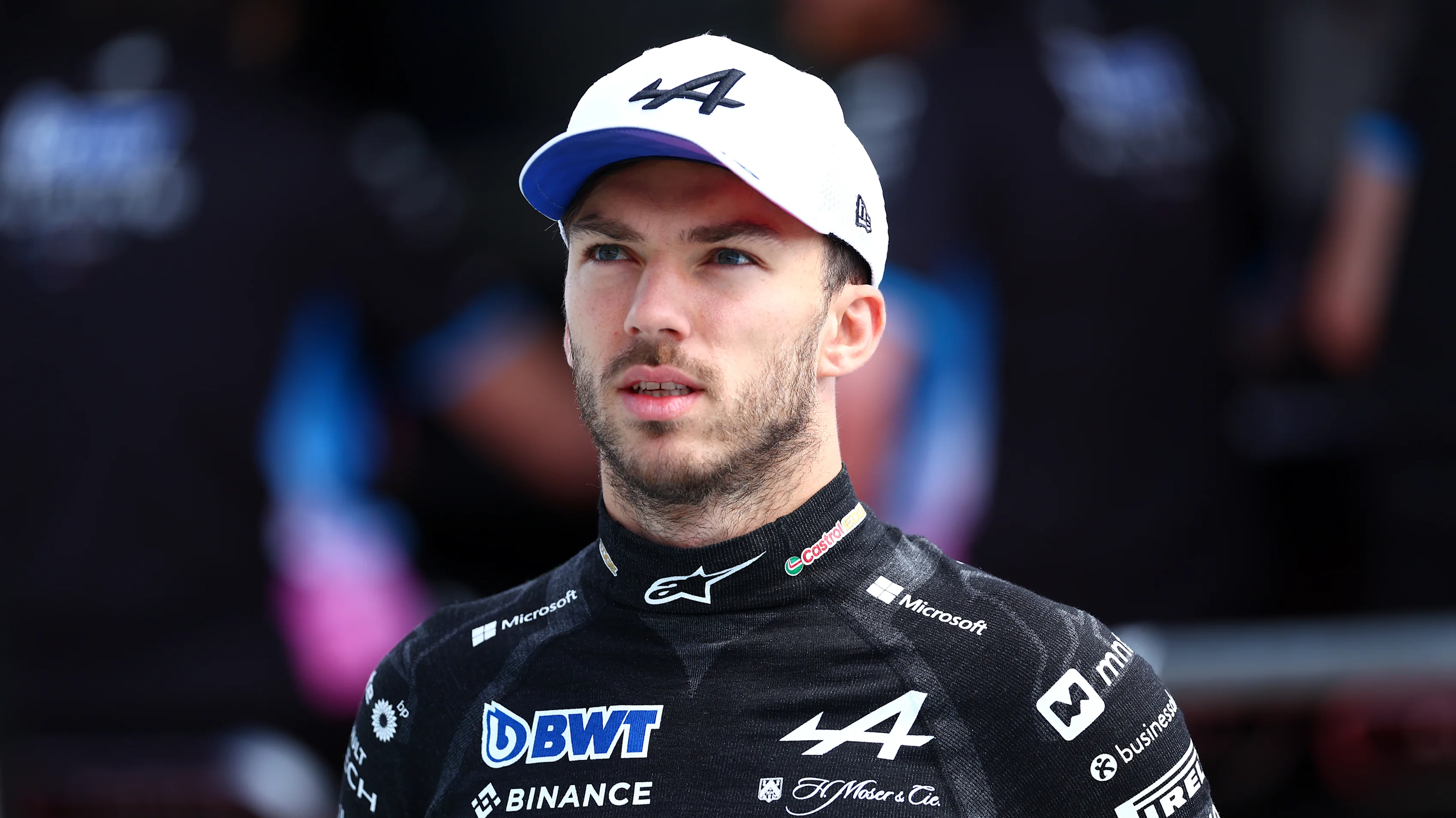 IMOLA, ITALY - MAY 18: Pierre Gasly of France and Alpine F1 looks on prior to qualifying ahead of the F1 Grand Prix of Emilia-Romagna at Autodromo Enzo e Dino Ferrari Circuit on May 18, 2024 in Imola, Italy. (Photo by Bryn Lennon - Formula 1/Formula 1 via Getty Images)
