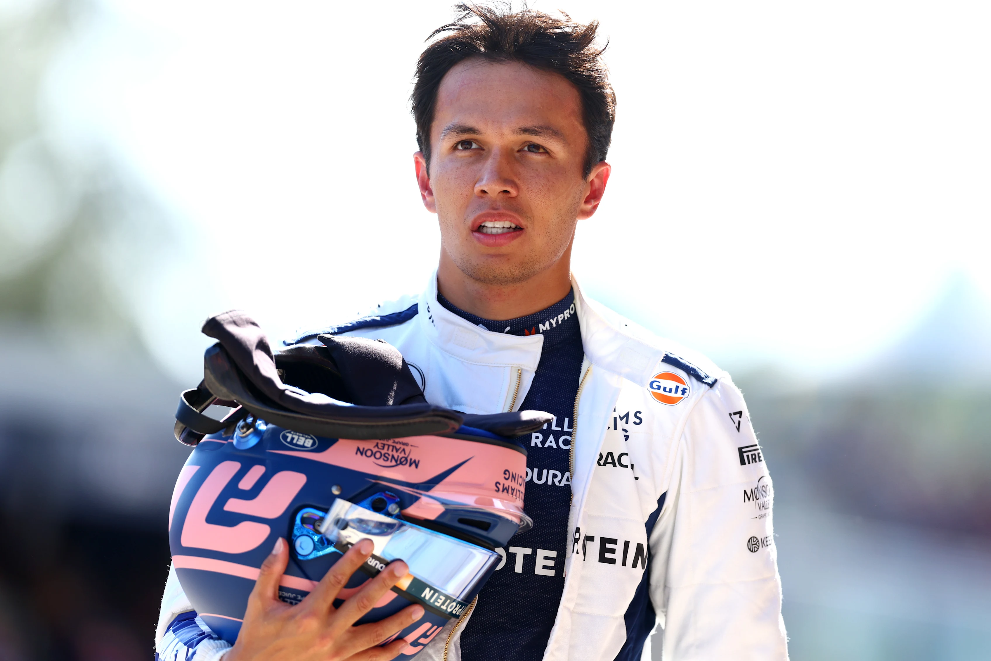 IMOLA, ITALY - MAY 18: 14th placed qualifier Alexander Albon of Thailand and Williams walks in the Pitlane during qualifying ahead of the F1 Grand Prix of Emilia-Romagna at Autodromo Enzo e Dino Ferrari Circuit on May 18, 2024 in Imola, Italy. (Photo by Bryn Lennon - Formula 1/Formula 1 via Getty Images)