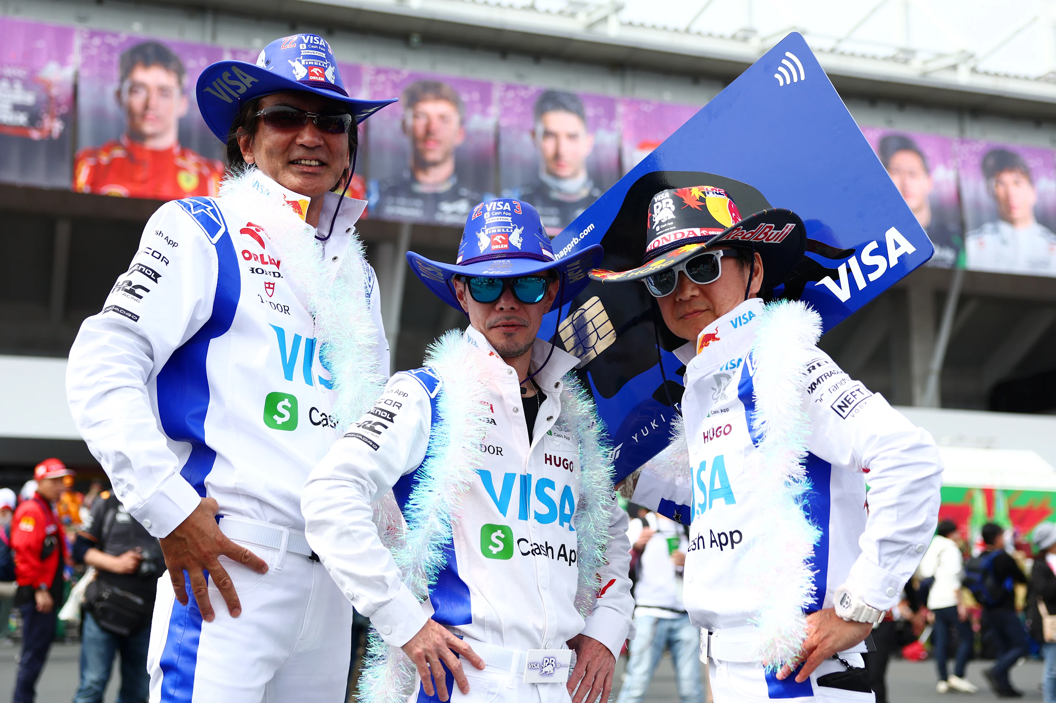 SUZUKA, JAPAN - APRIL 07: Visa Cash App RB fans show their support prior to the F1 Grand Prix of