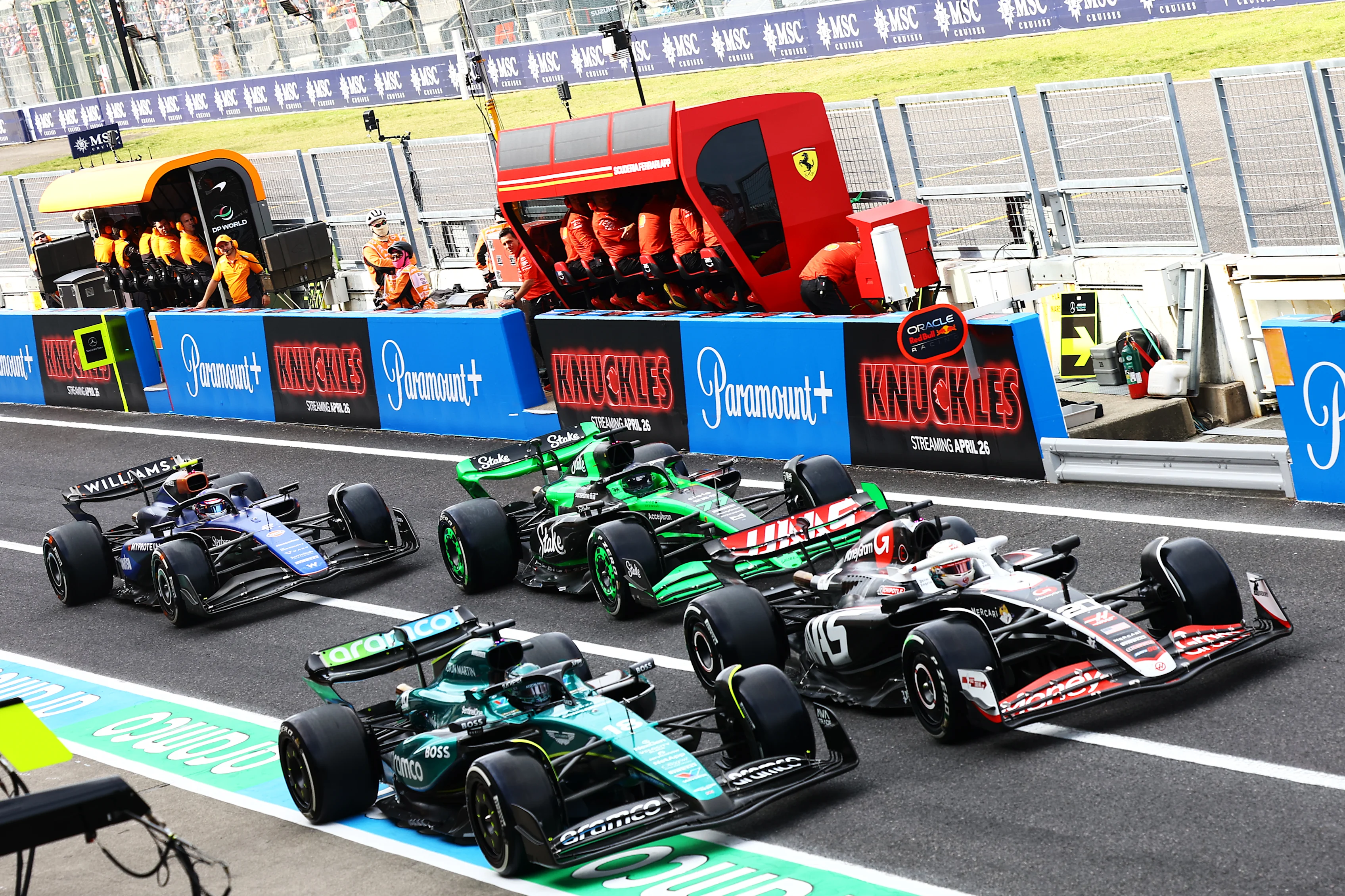 SUZUKA, JAPAN - APRIL 07: Kevin Magnussen of Denmark driving the (20) Haas F1 VF-24 Ferrari, Lance
