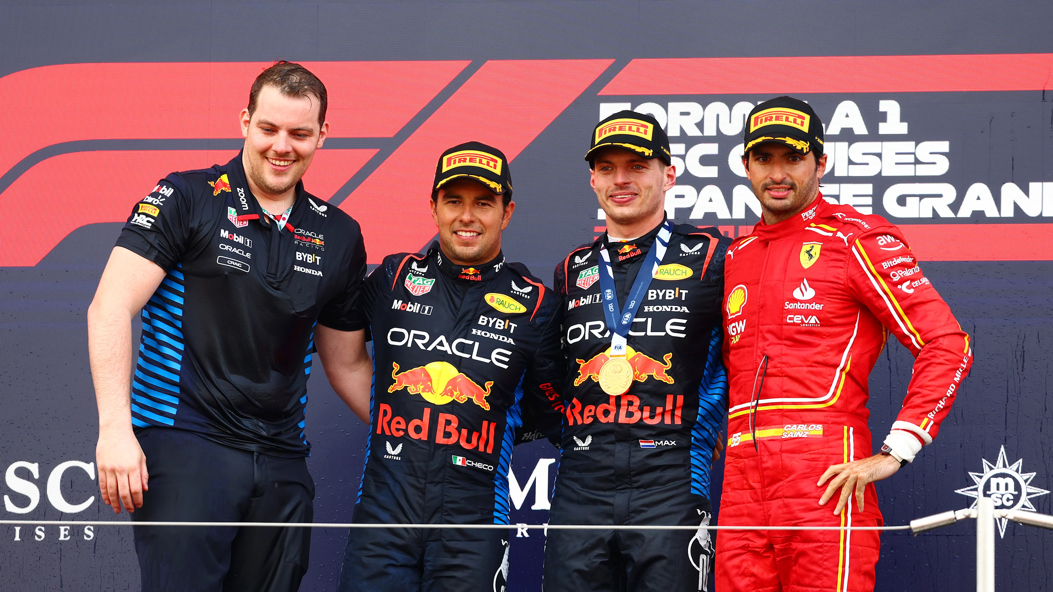 SUZUKA, JAPAN - APRIL 07: Race winner Max Verstappen of the Netherlands and Oracle Red Bull Racing,