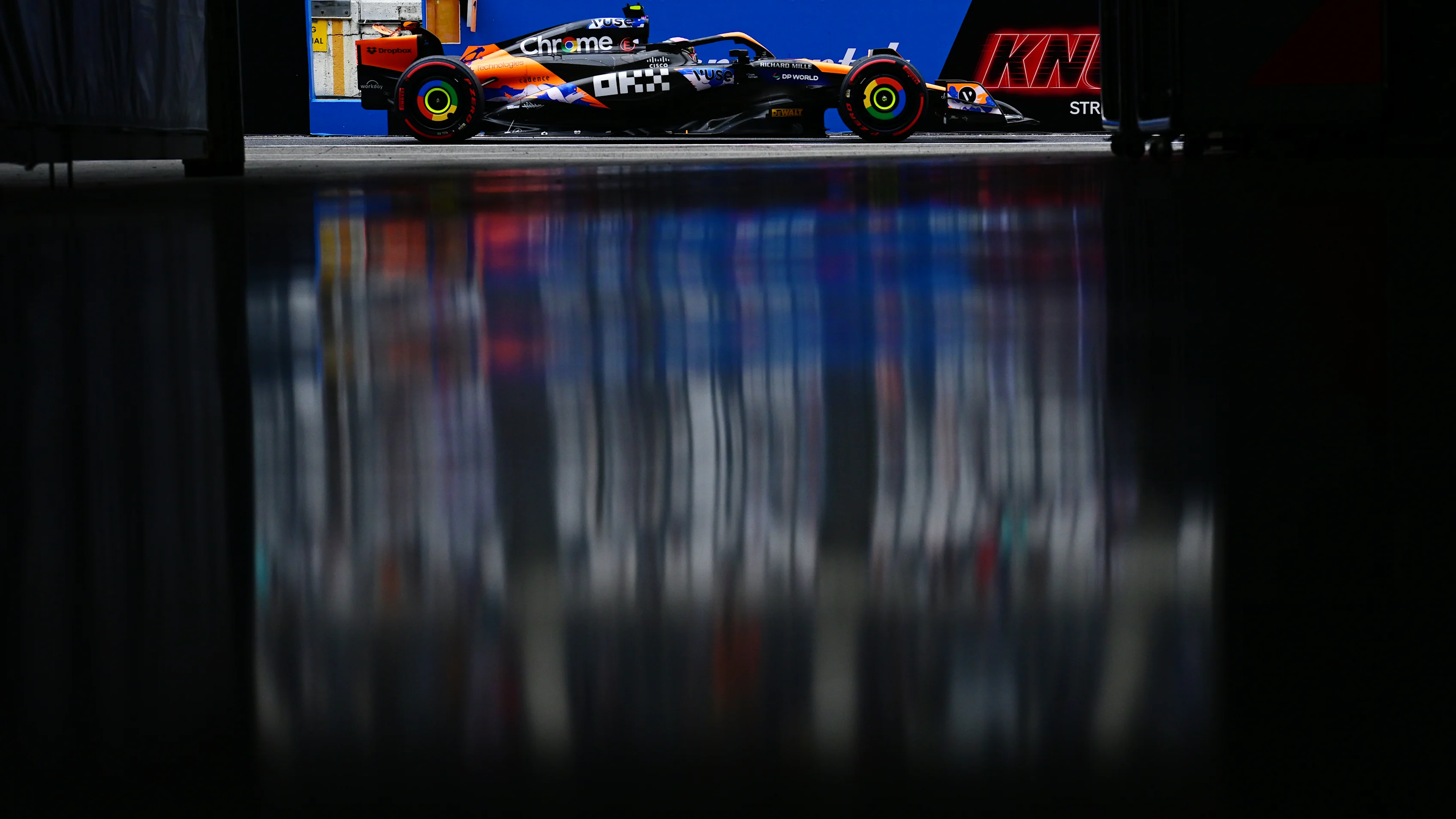 SUZUKA, JAPAN - APRIL 05: Lando Norris of Great Britain driving the (4) McLaren MCL38 Mercedes in the Pitlane during practice ahead of the F1 Grand Prix of Japan at Suzuka International Racing Course on April 05, 2024 in Suzuka, Japan. (Photo by Mario Renzi - Formula 1/Formula 1 via Getty Images)