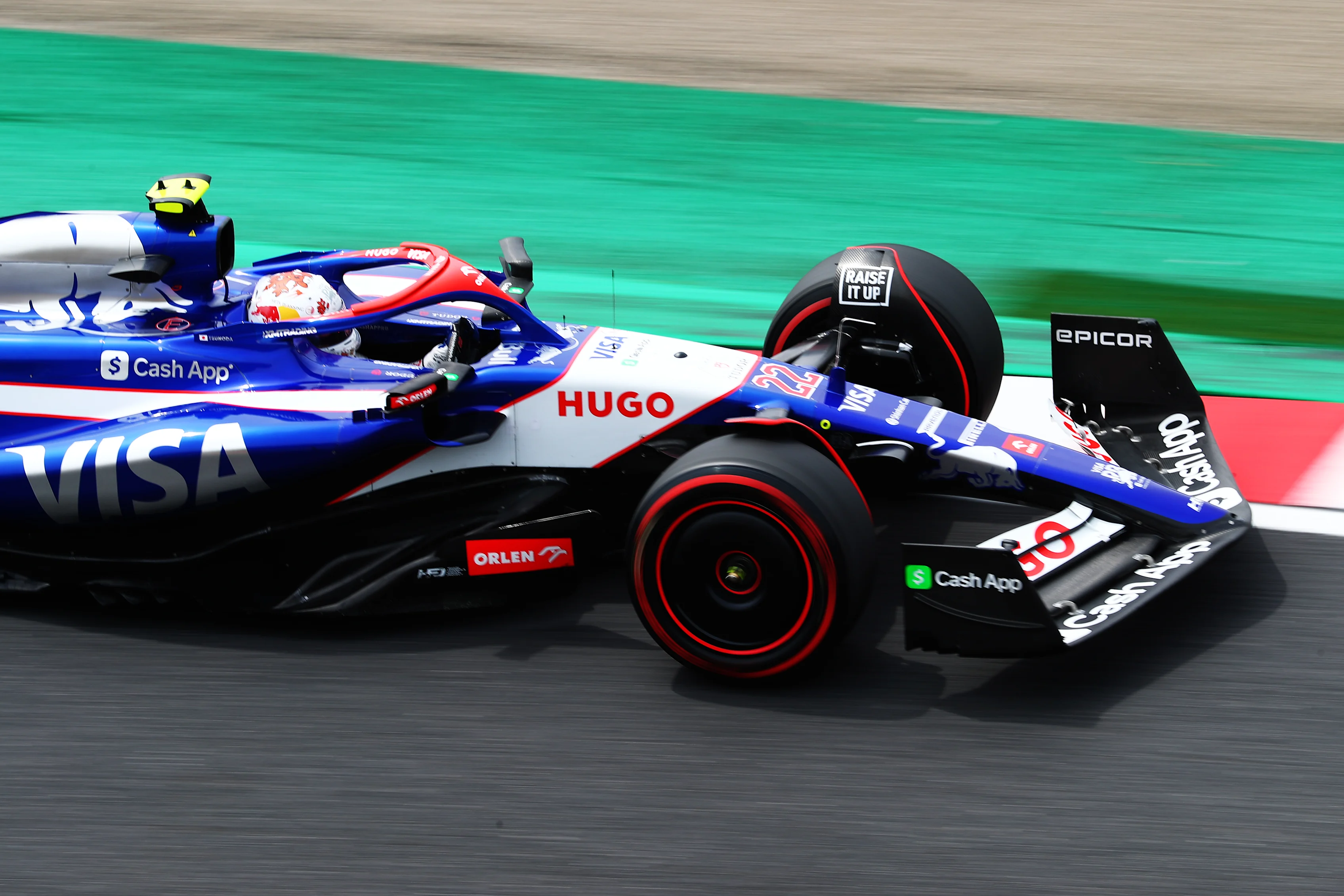 SUZUKA, JAPAN - APRIL 06: Yuki Tsunoda of Japan driving the (22) Visa Cash App RB VCARB 01 on track