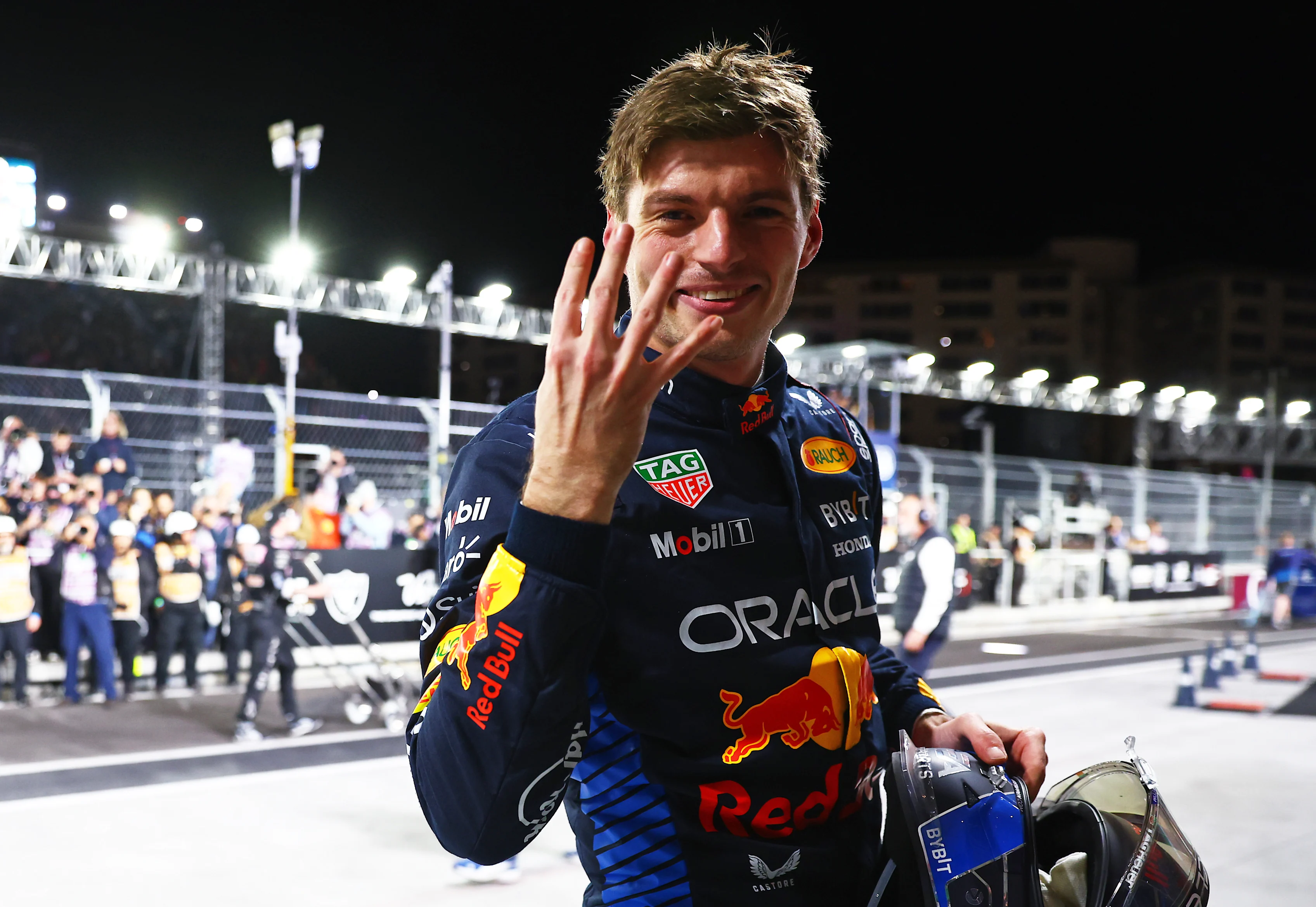 LAS VEGAS, NEVADA - NOVEMBER 23: 2024 F1 World Drivers Champion Max Verstappen of the Netherlands