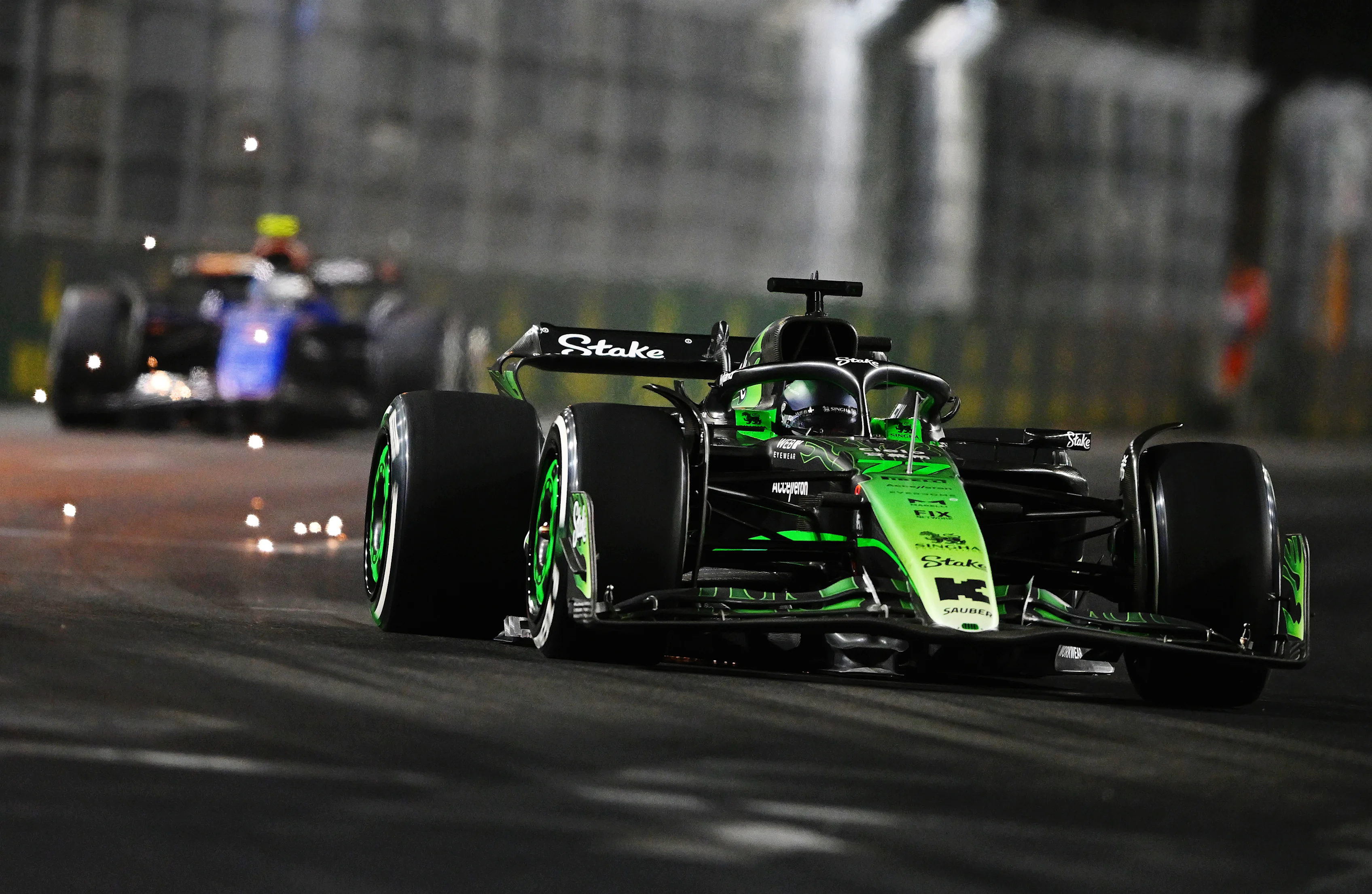 LAS VEGAS, NEVADA - NOVEMBER 23: Valtteri Bottas of Finland driving the Kick Sauber C44 Ferrari on track during the F1 Grand Prix of Las Vegas at Las Vegas Strip Circuit on November 23, 2024 in Las Vegas, Nevada. (Photo by Rudy Carezzevoli/Getty Images)